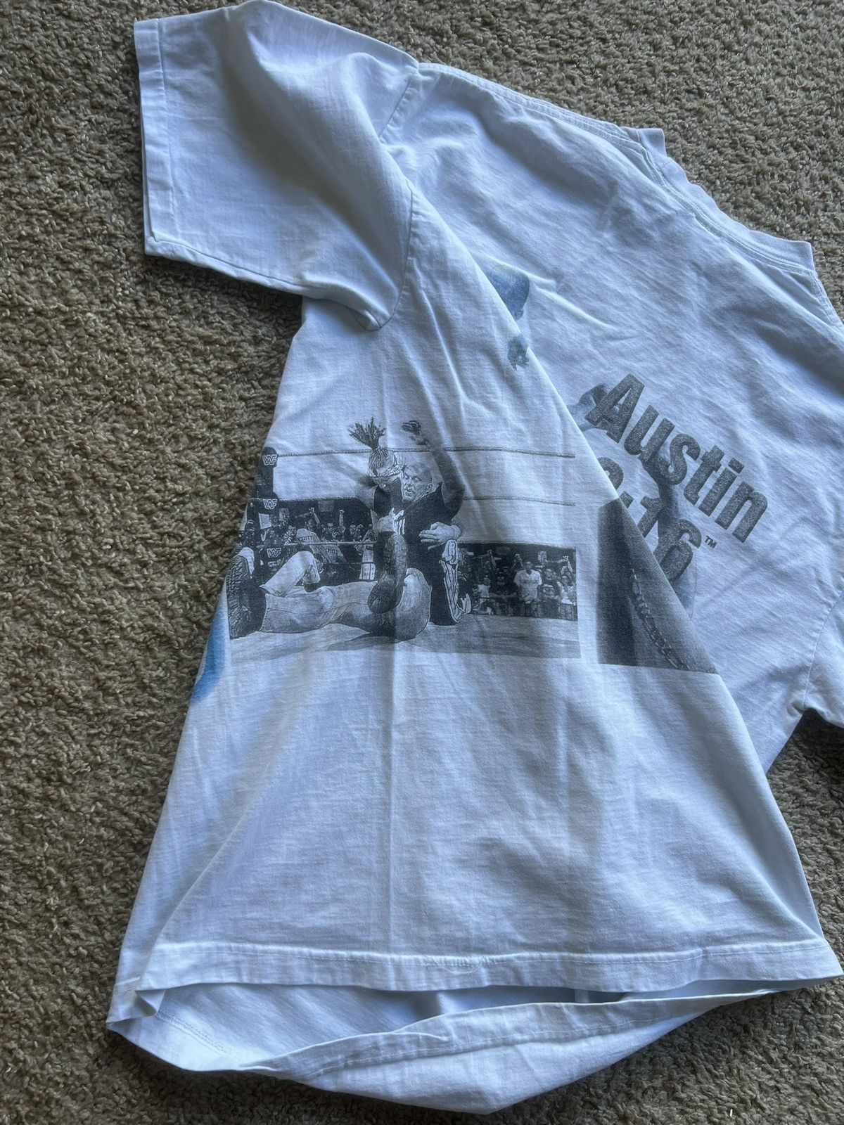 WWE × WWF Vintage Stone Cold wwf wrap around shirt Size US L / EU 52-54 / 3 - 3 Thumbnail