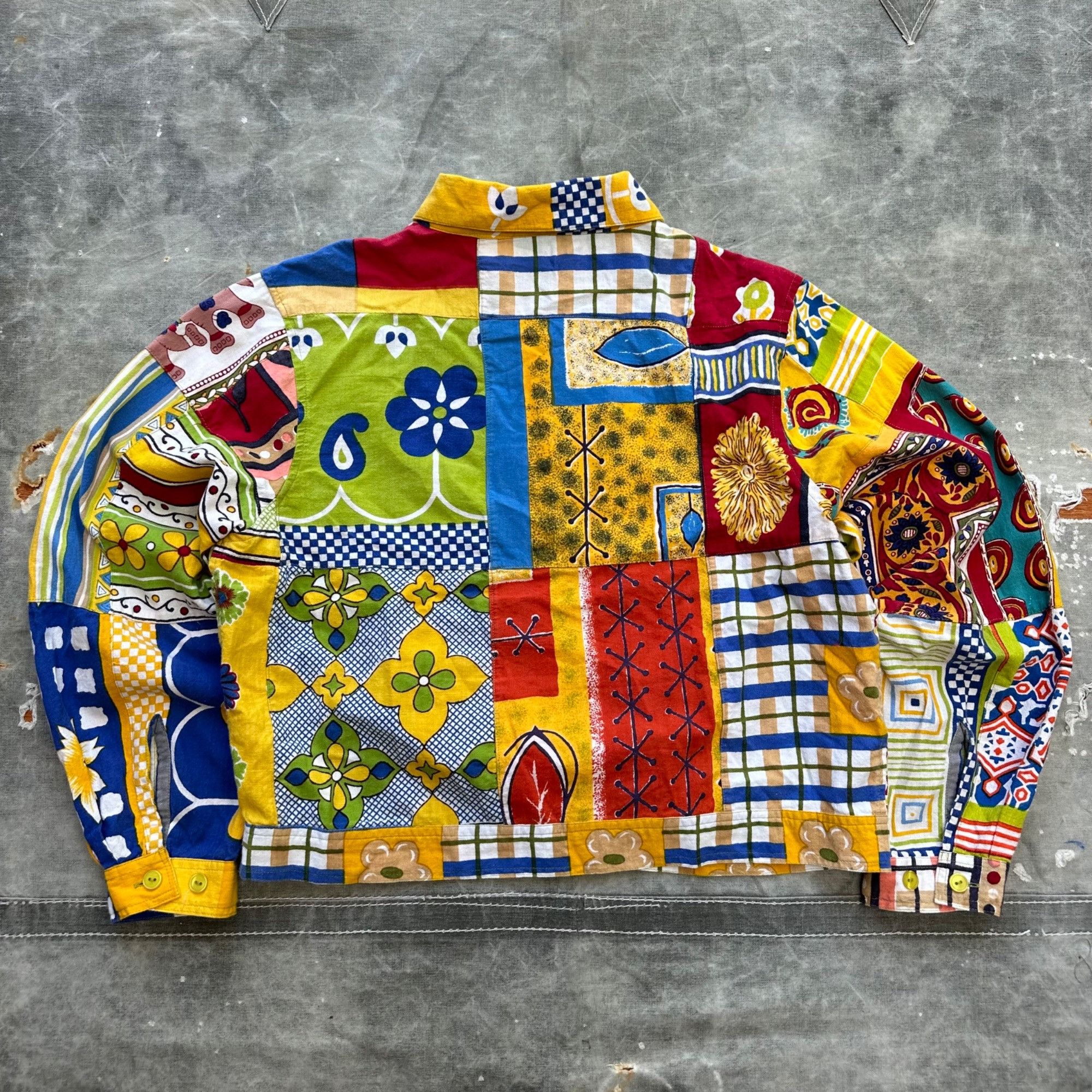 Vintage Vintage Sacred Threads Unique Patchwork Lightweight Button U Size US M / EU 48-50 / 2 - 2 Thumbnail