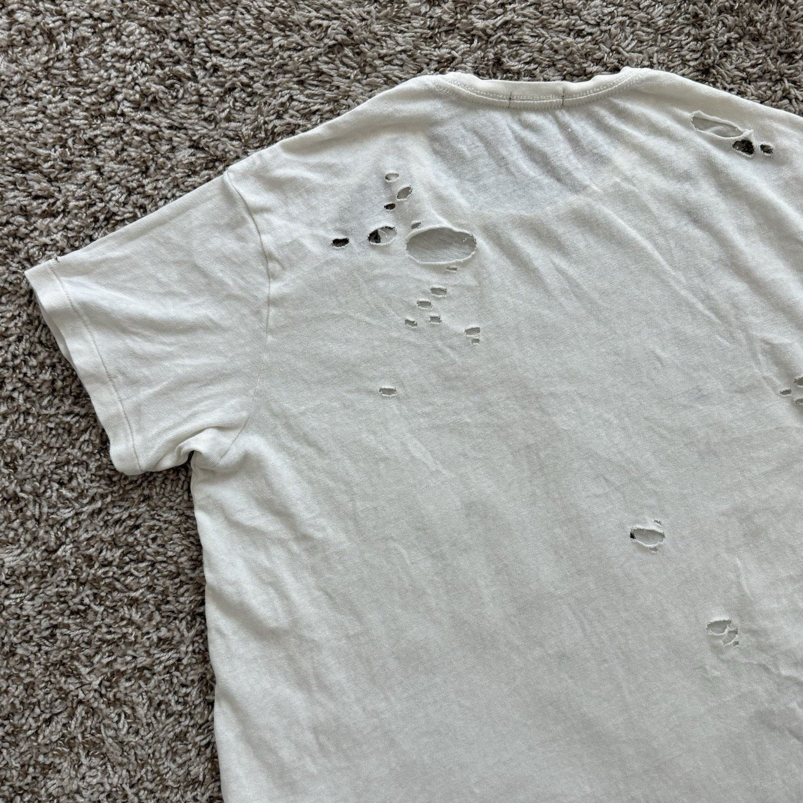 R13 $295 R13 Destroyed Boy T-Shirt Off White EcruJapanese Fabric Size US S / EU 44-46 / 1 - 13 Thumbnail