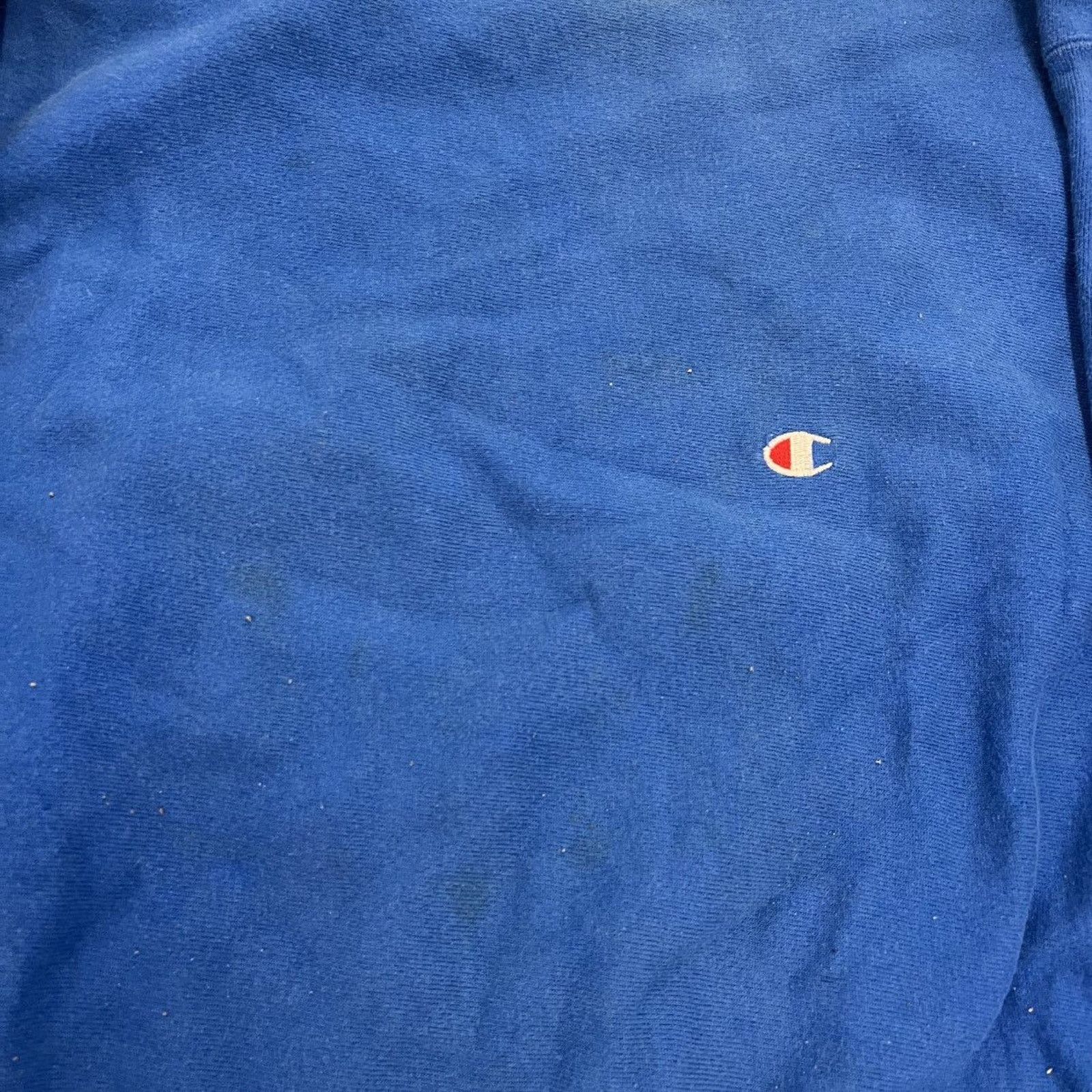 Champion Vintage 90s Champion Blue Reverse Weave Blank Sweatshirt Size US XL / EU 56 / 4 - 2 Thumbnail