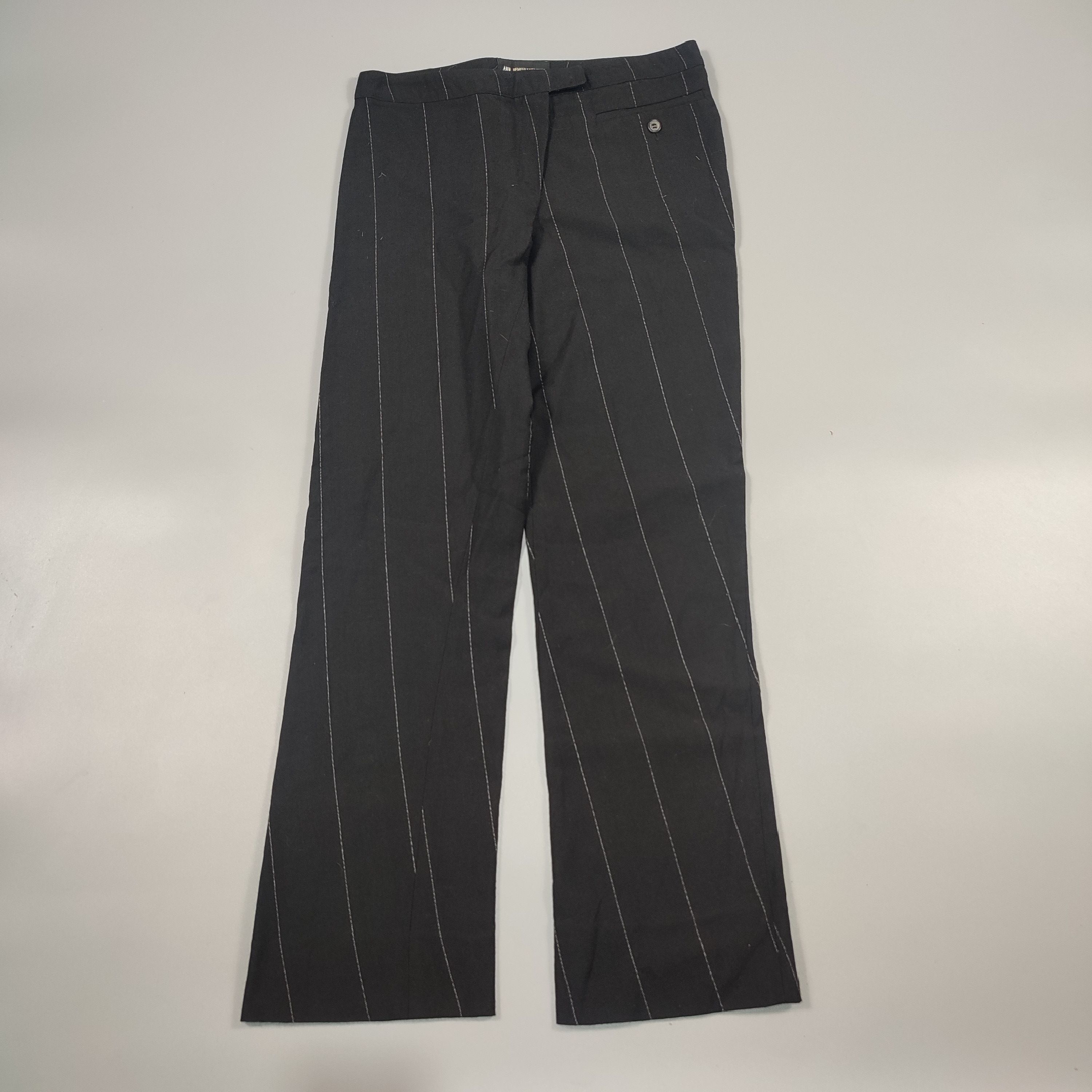 image of Ann Demeulemeester Wool Pinstripe Pants, Women's (Size 26)