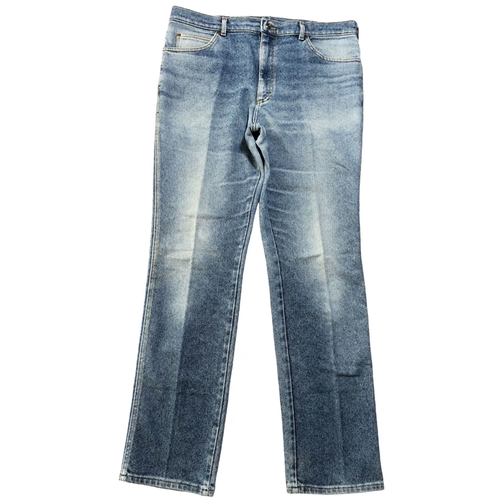 Lee VINTAGE Lee Denim Jeans Mens 37x33 High Rise Straight Western Cowboy 5-Pocket Blue Denim USA 80s 90s Mens Size US 37 - 2 Thumbnail