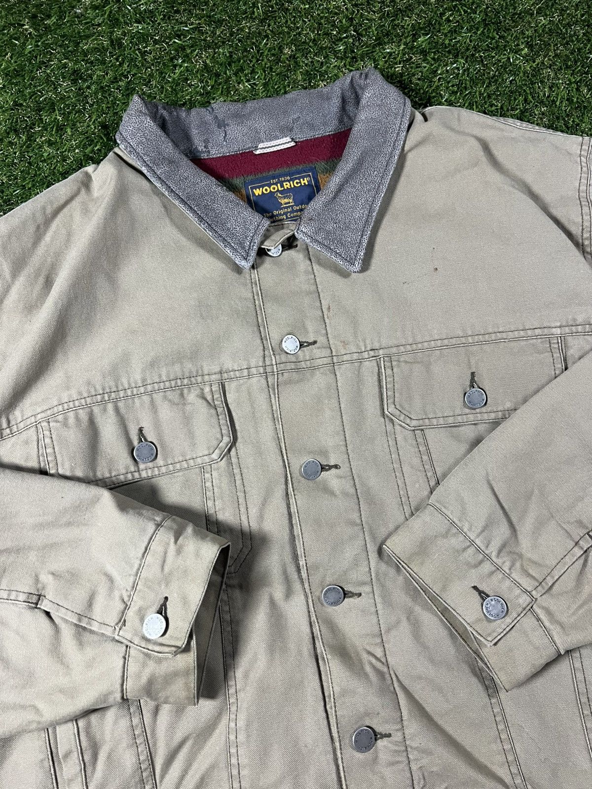 Woolrich Woolen Mills Vintage 90s Tan Woolrich Chore Workwear Fall Detroit Jacket Size US L / EU 52-54 / 3 - 2 Thumbnail