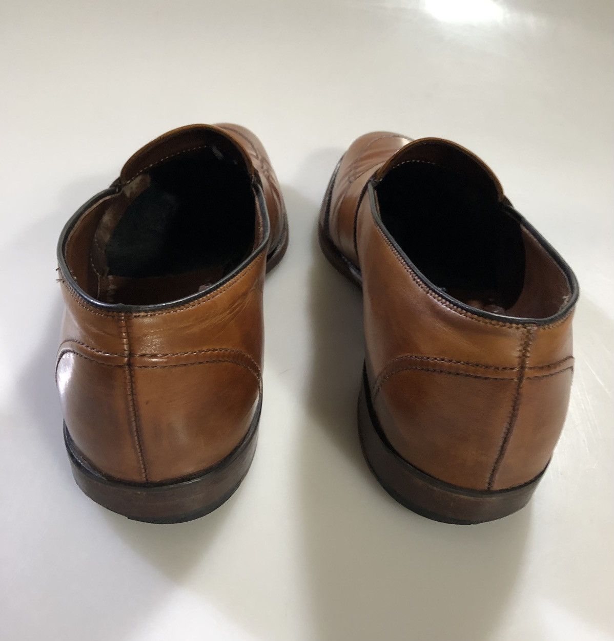 Allen Edmonds AE 🇺🇸 Tobacco Brown Leather Raised Seam Penny Loafer 12 D Size US 12 / EU 45 - 7 Thumbnail