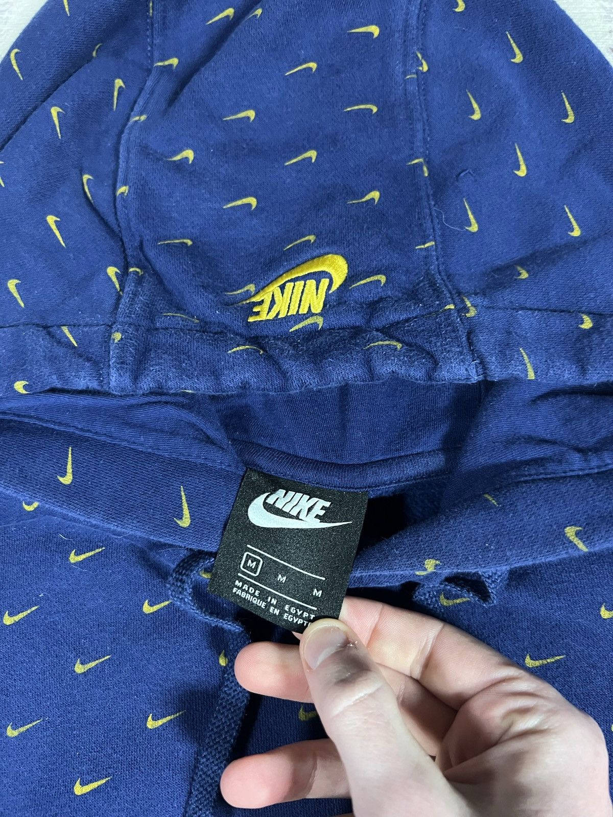 Nike × Vintage Vintage Y2K All Over Print Nike Check Hoodie Sweatshirt Size US M / EU 48-50 / 2 - 3 Thumbnail