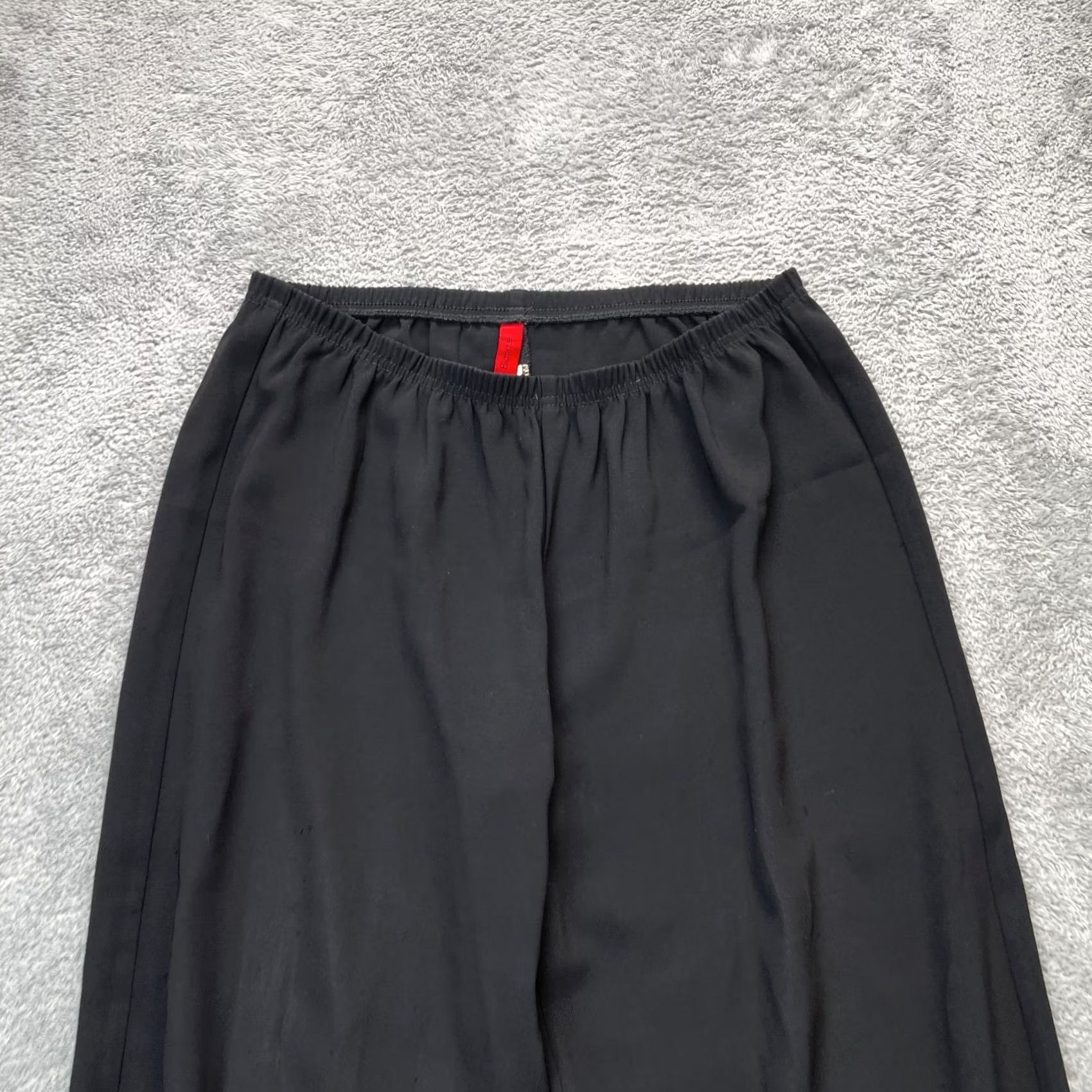 Vintage Blanque Pants Womens 1 Black Cropped Wide Leg Pleated Elastic Waist Lagenlook Size 25" / US 0 / IT 36 - 3 Thumbnail