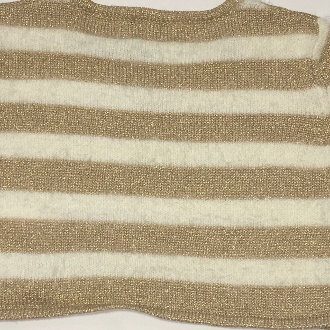 MINKPINK MINKPINK Gee Whizz Ivory Gold Metallic Striped Sweater NWT M Size M / US 6-8 / IT 42-44 - 5 Thumbnail