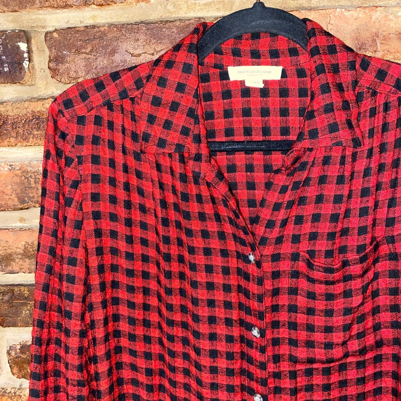 Other BeachLunchLounge Red Buffalo Plaid Button Down Shirt Small Size S / US 4 / IT 40 - 3 Thumbnail