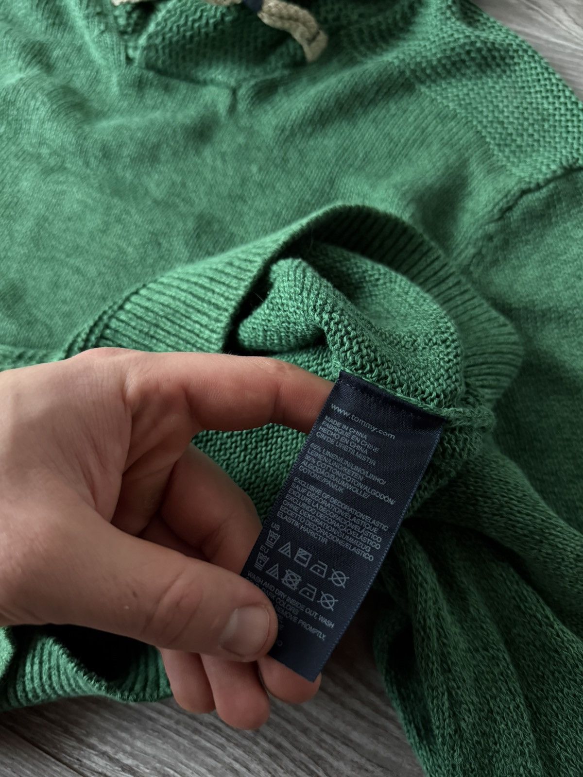Tommy Hilfiger Tommy Hilfiger Linen Cotton Green Mens Sweater Size US M / EU 48-50 / 2 - 15 Thumbnail