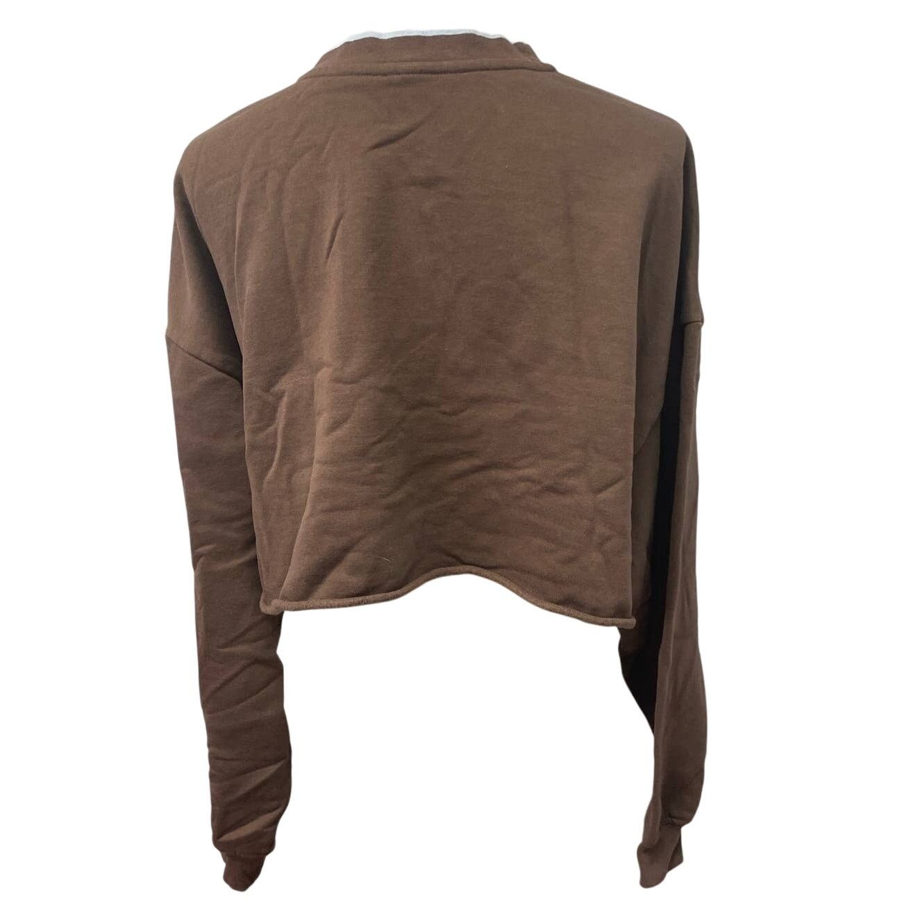 H&M H&M XXL Long Sleeve V-Neck Cropped Cotton Sweatshirt Size XXL / US 16-18 / IT 52-54 - 4 Thumbnail