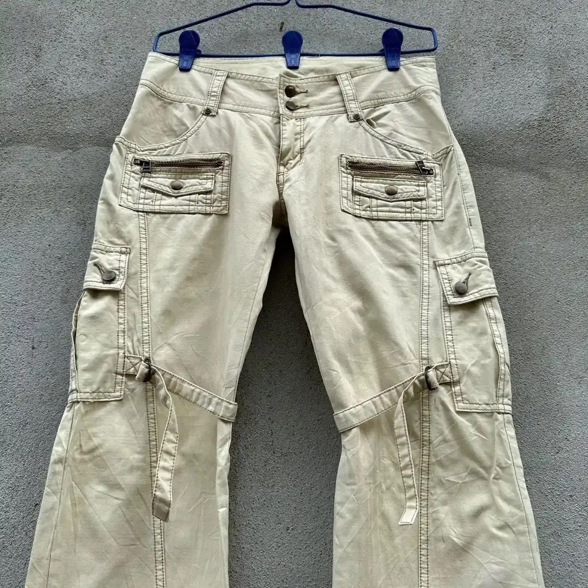 If Six Was Nine ‼️ FLARE BOOTCUT🔥AVIREX PARACHUTTE BONDAGE PUNK CARGO PANTS Size US 29 - 6 Thumbnail