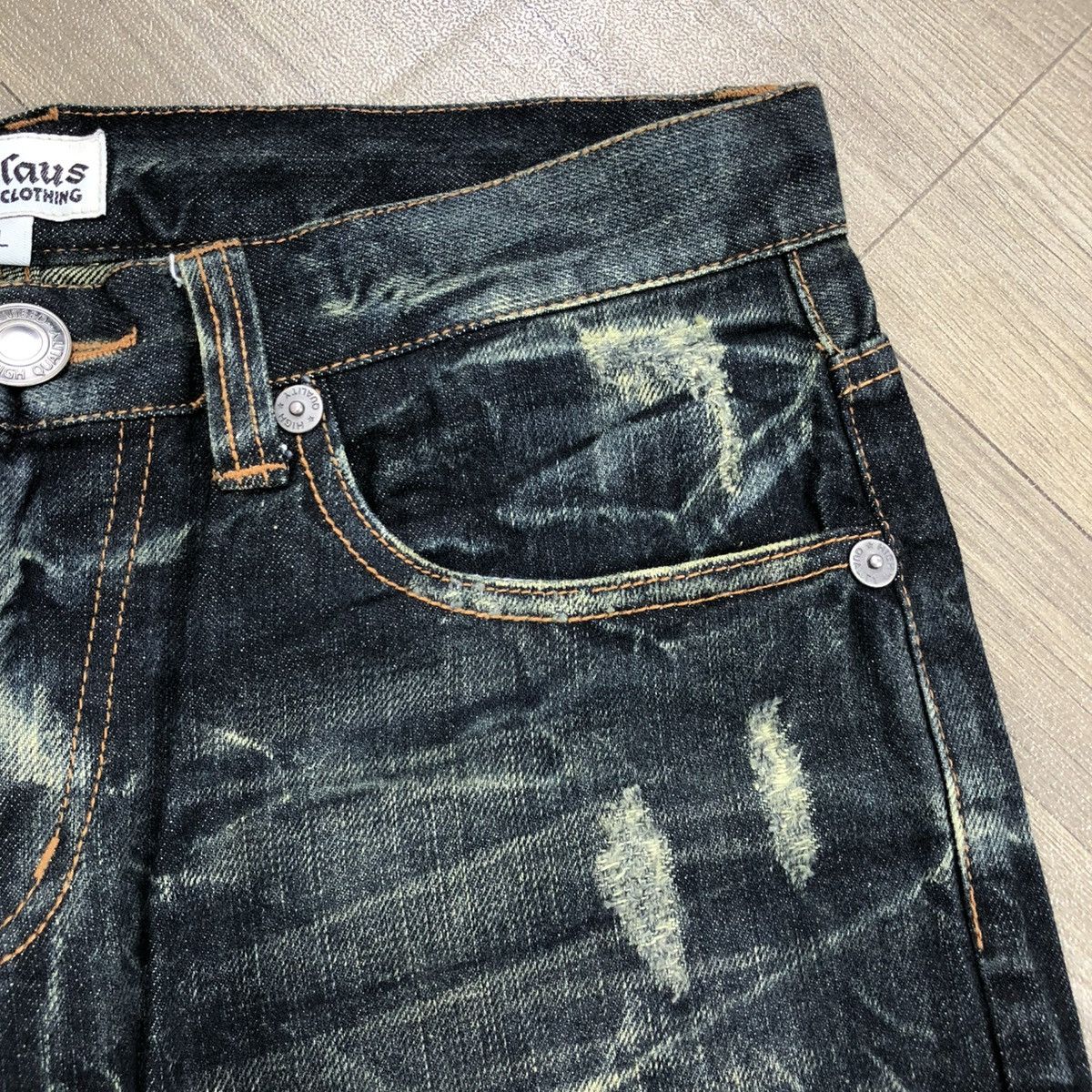 If Six Was Nine 2000s Nylaus Distressed Punk Bondage Bootcut Flared Jeans Size US 31 - 13 Thumbnail
