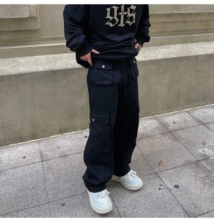 Japanese Brand × Vintage Cargo Pants Black- Korean Streetwear Style Pants Size US 32 / EU 48 - 6 Thumbnail