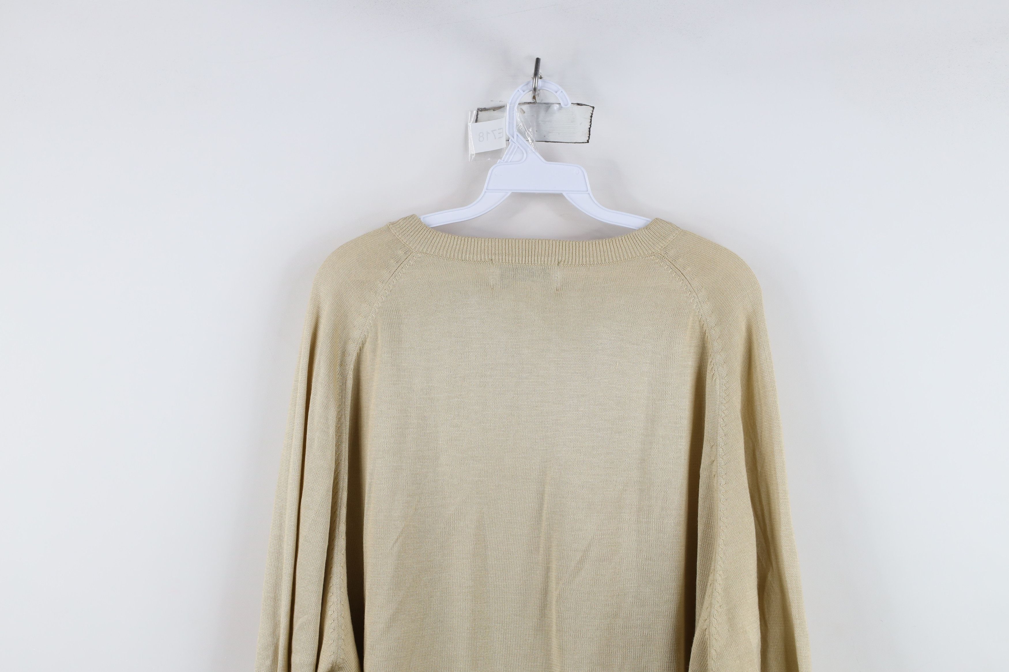 Eddie Bauer Vintage 90s Eddie Bauer Cotton Knit V-Neck Sweater Gold Size US XL / EU 56 / 4 - 11 Thumbnail