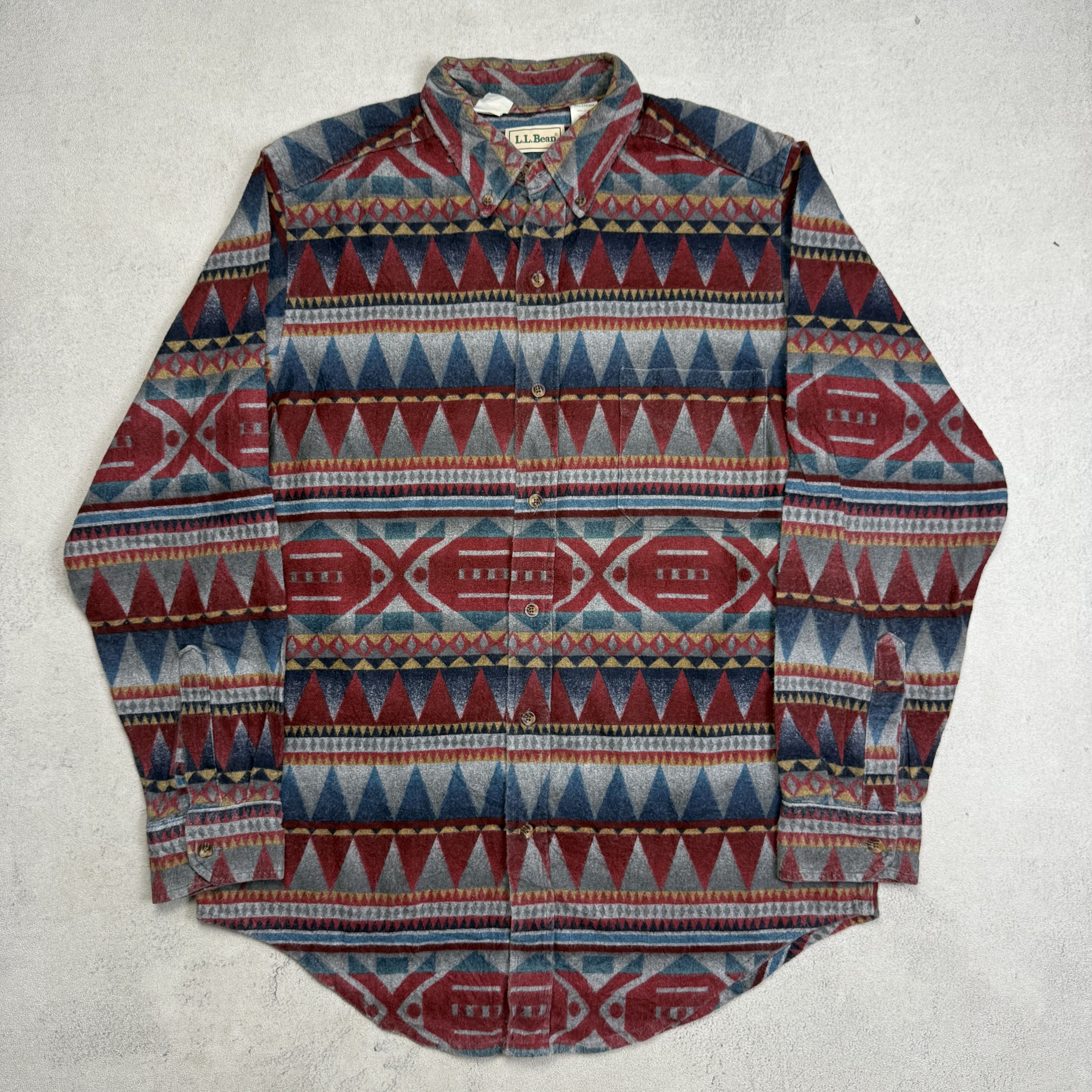 Vintage 90s LL Bean Navajo Flannel Native Aztec Shirt
