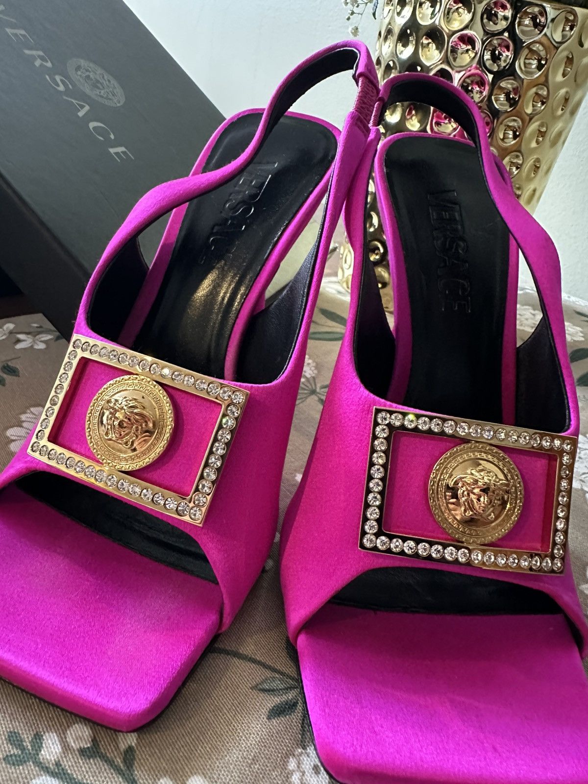 Versace Versace Pink High-Heeled Slingback Sandals Size US 6.5 / IT 36.5 - 5 Thumbnail