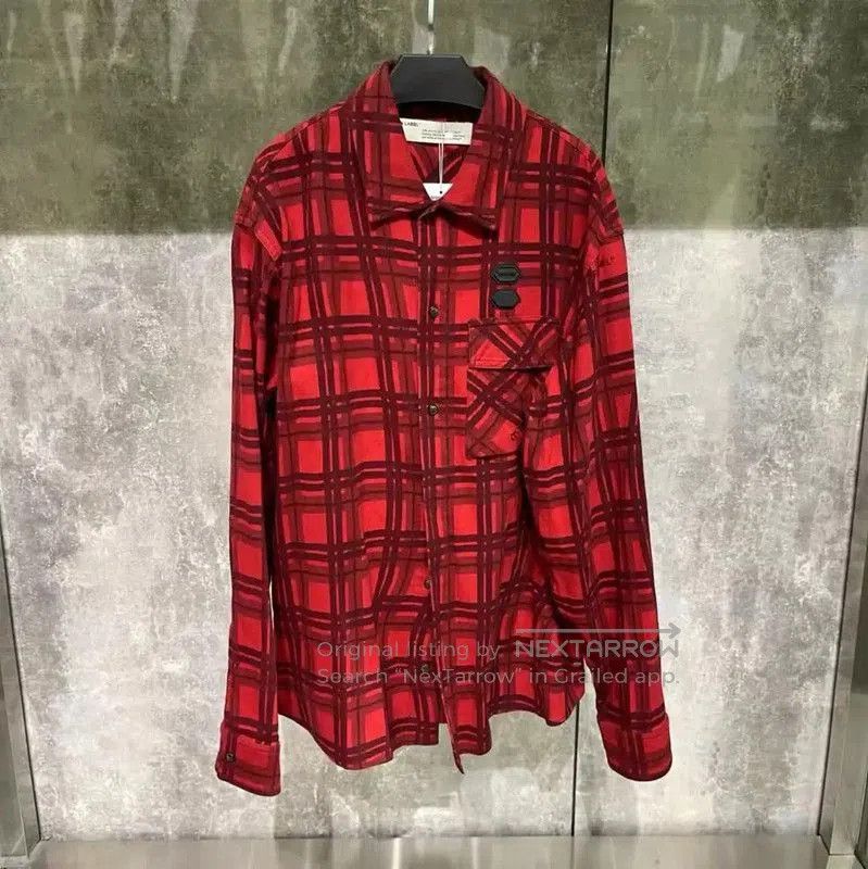 Off-White Off-White Red Plaid Cotton Long Sleeve Shirt . Size US S / EU 44-46 / 1 - 1 Thumbnail