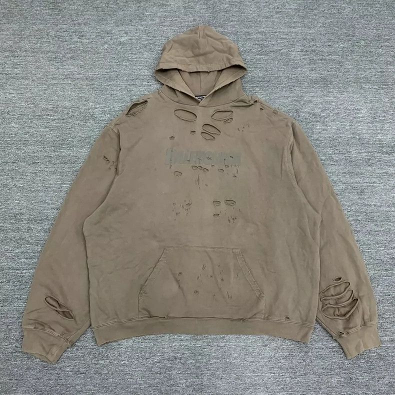 Balenciaga Balenciaga Brown Sabotage Hoodie Hoodie Size US M / EU 48-50 / 2 - 2 Thumbnail
