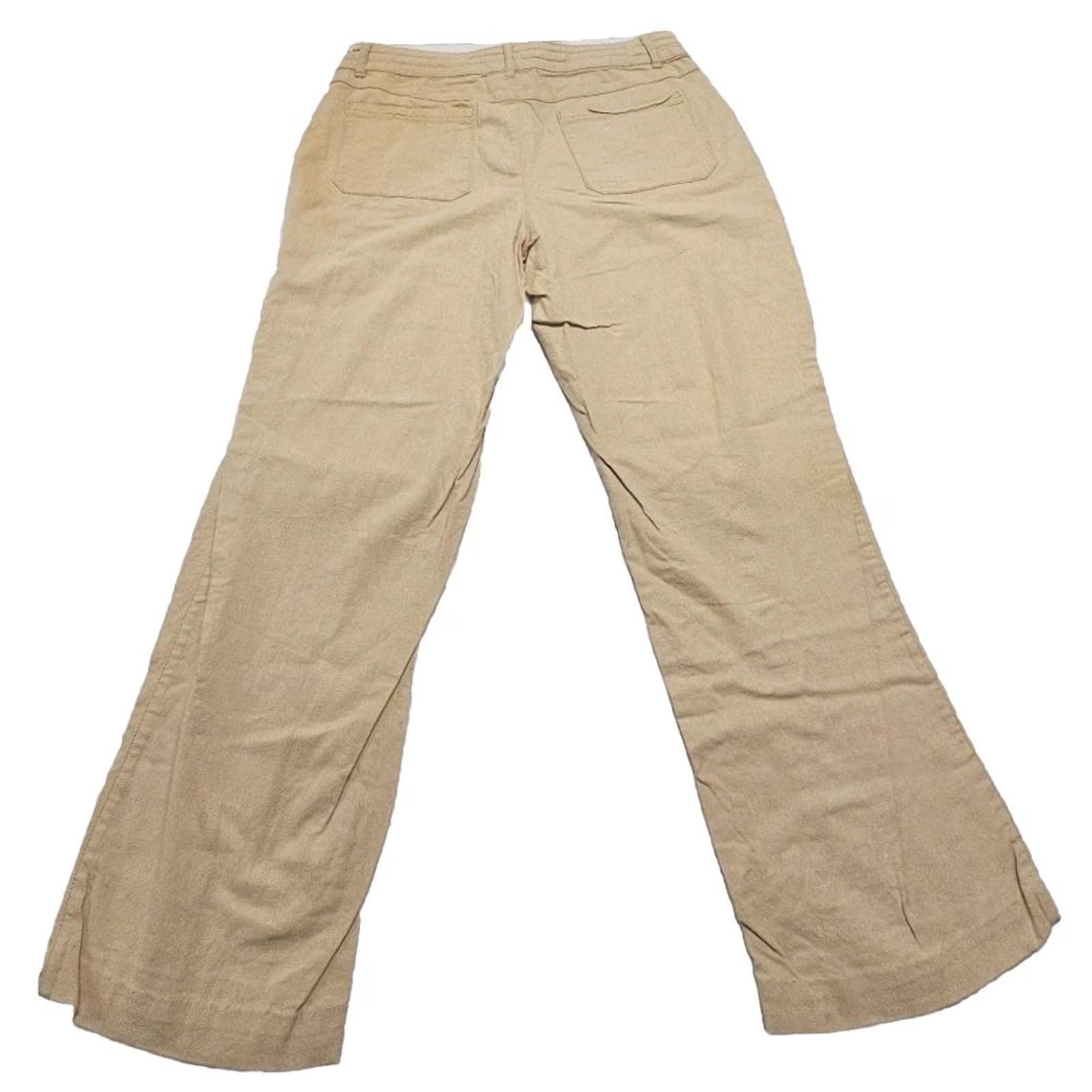 Vintage Cato Linen Blend Wide Leg Pants Women’s 14 Beige Drawstring Coastal Resort Beach Bohemian Lounge Pants Womens Size 36" / US 14 / IT 50 - 7 Thumbnail