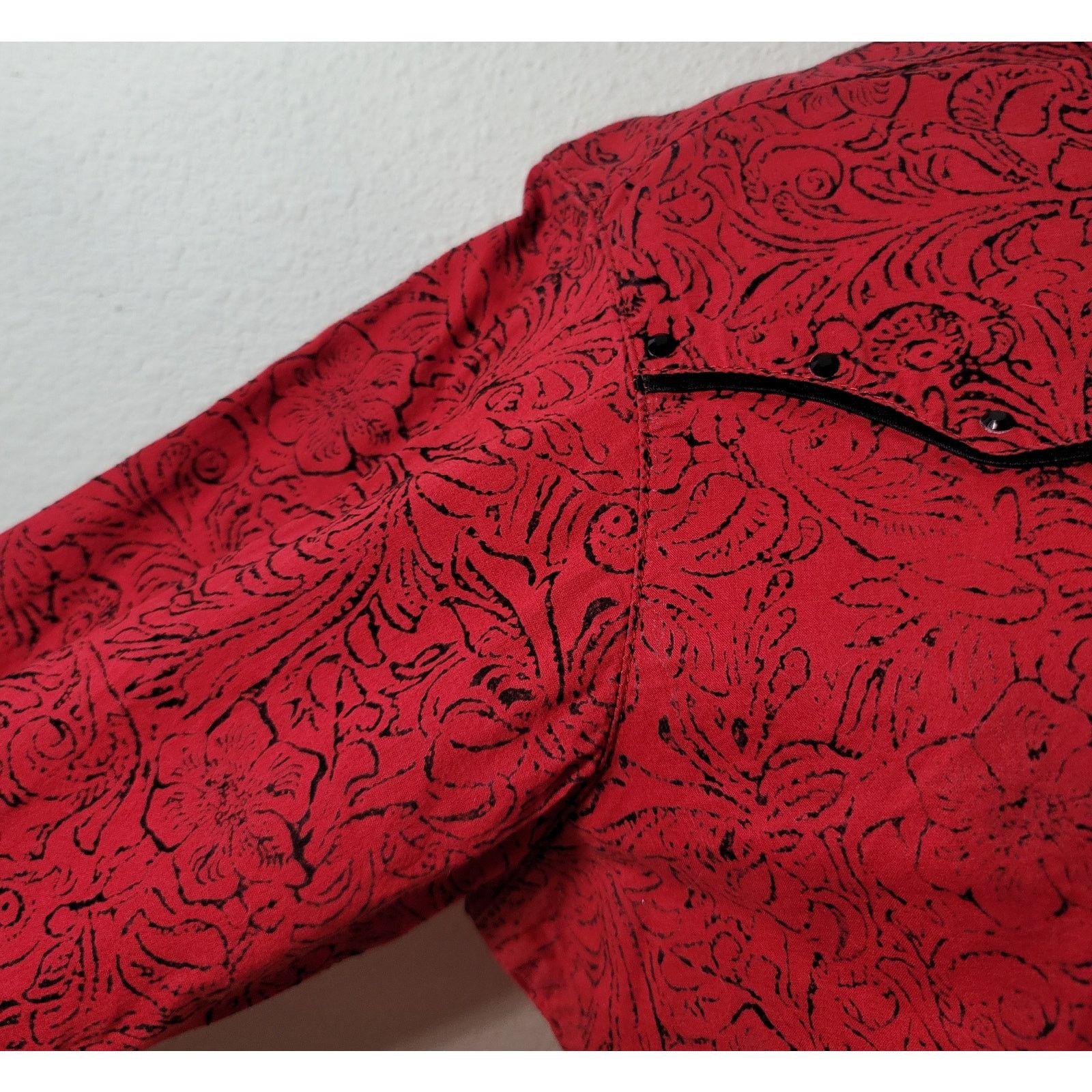 Wrangler Wrangler Red Black Rhinestones Button Snap Top Medium Size M / US 6-8 / IT 42-44 - 6 Thumbnail