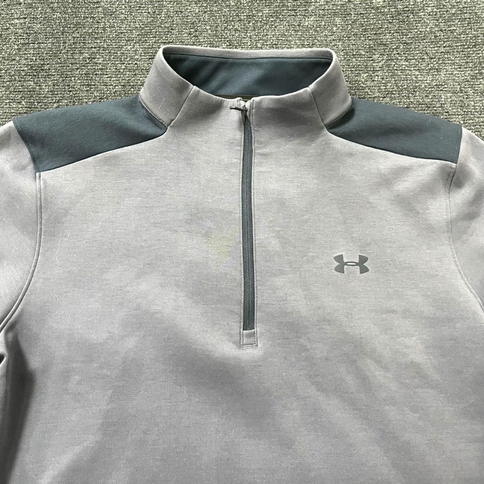 Under Armour Under Armour Pullover Mens Large Gray Colorblock 1/4 Zip Golf Mock Neck Sweatshirt Size US L / EU 52-54 / 3 - 2 Thumbnail