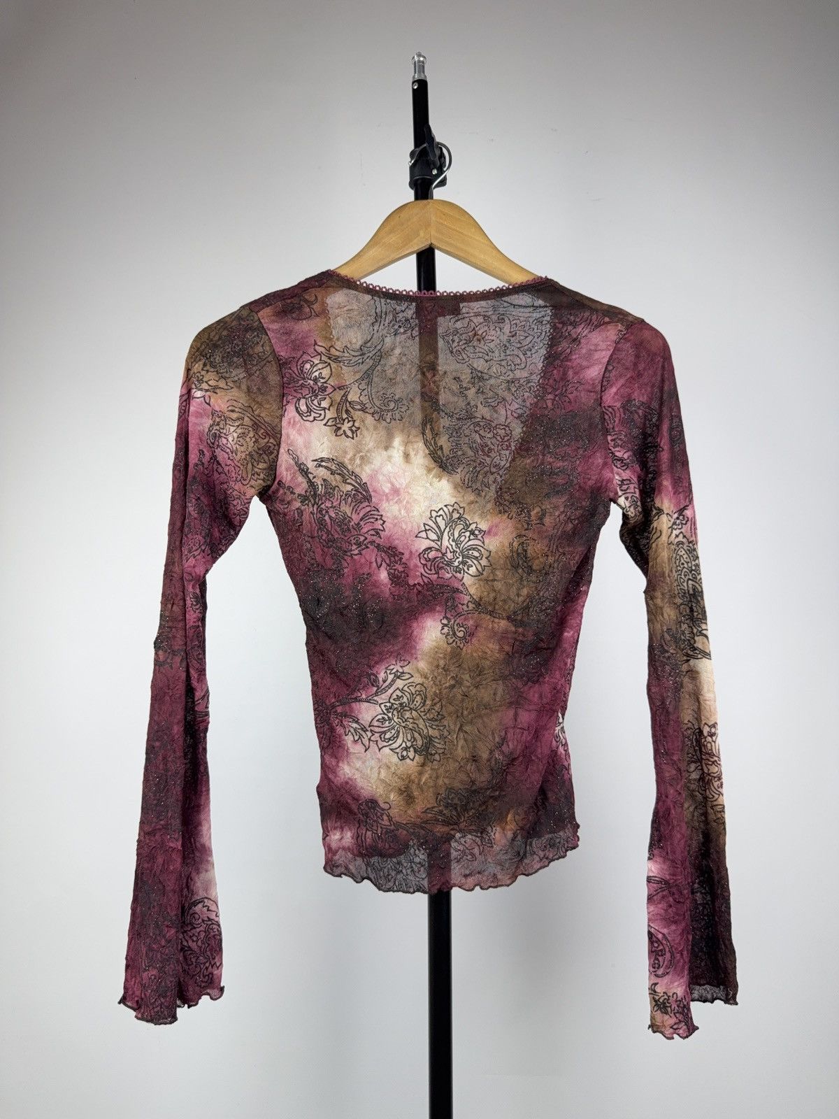 Designer 00s Retro Emo Gothic Punk Japanese Style Mesh Blouses Size M / US 6-8 / IT 42-44 - 8 Thumbnail
