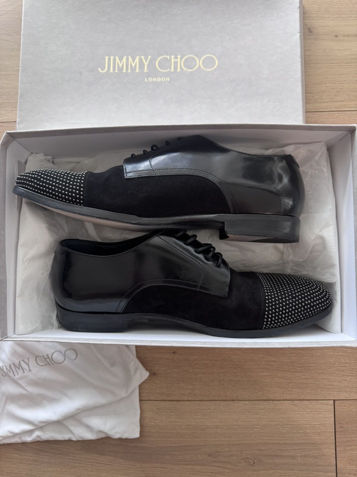 Jimmy Choo Jimmy Choo Studded Black Derby Shoe leather Suede Men US 11 Size US 11 / EU 44 - 9 Thumbnail