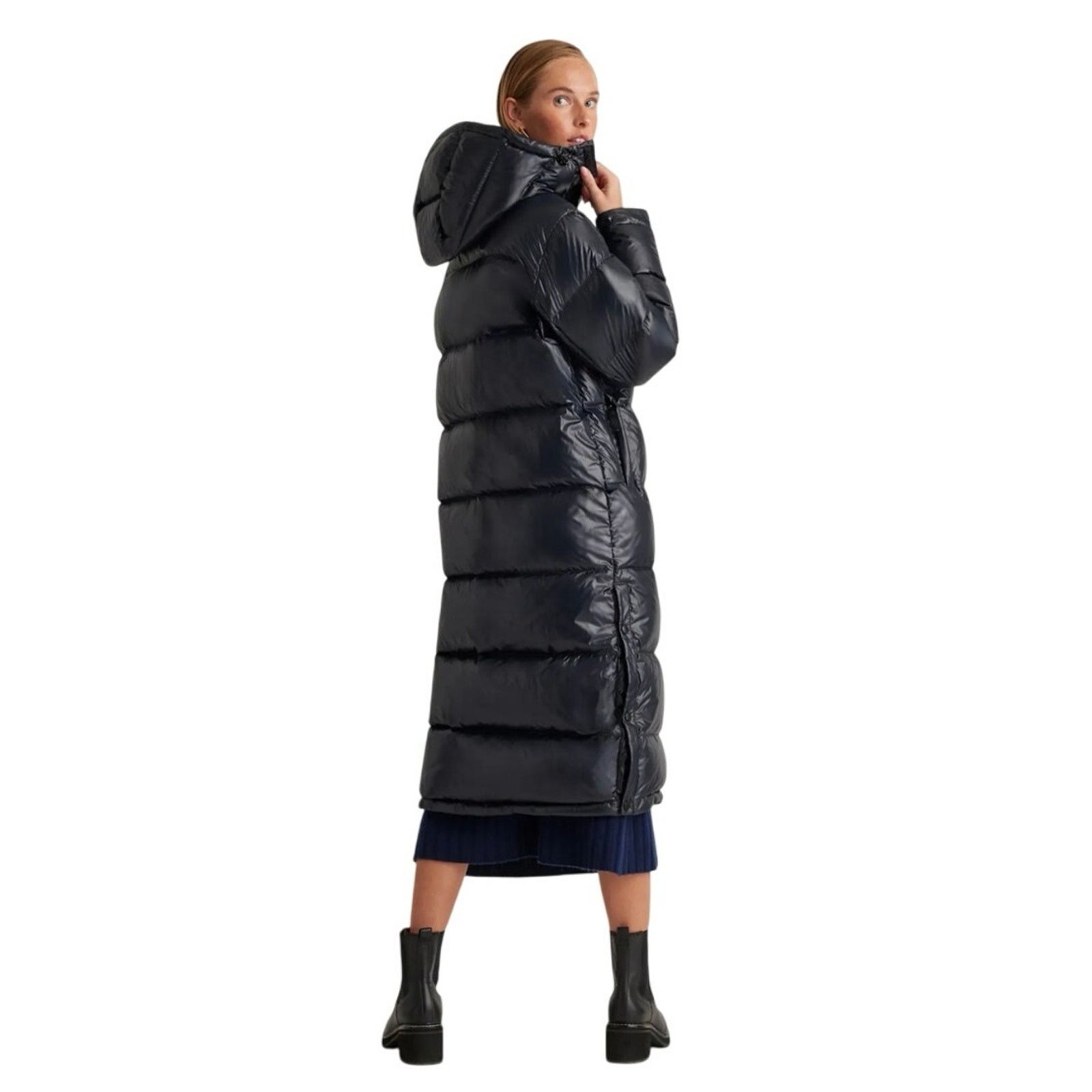 Quince EUC Quince Small Responsible Down Long Puffer Shiny Black Size S / US 4 / IT 40 - 3 Thumbnail