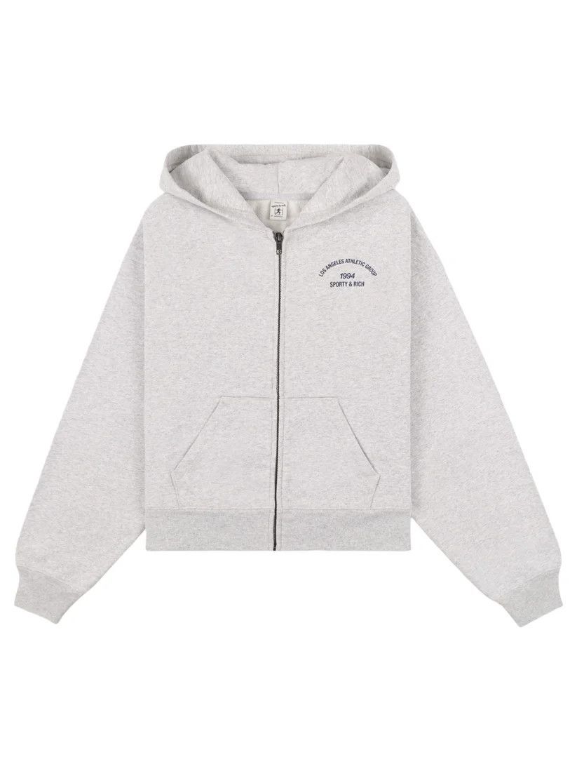 Sporty & Rich o1mle0525 LA Athletic Group Zipped Cropped Hoodie Size XL / US 12-14 / IT 48-50 - 1 Thumbnail