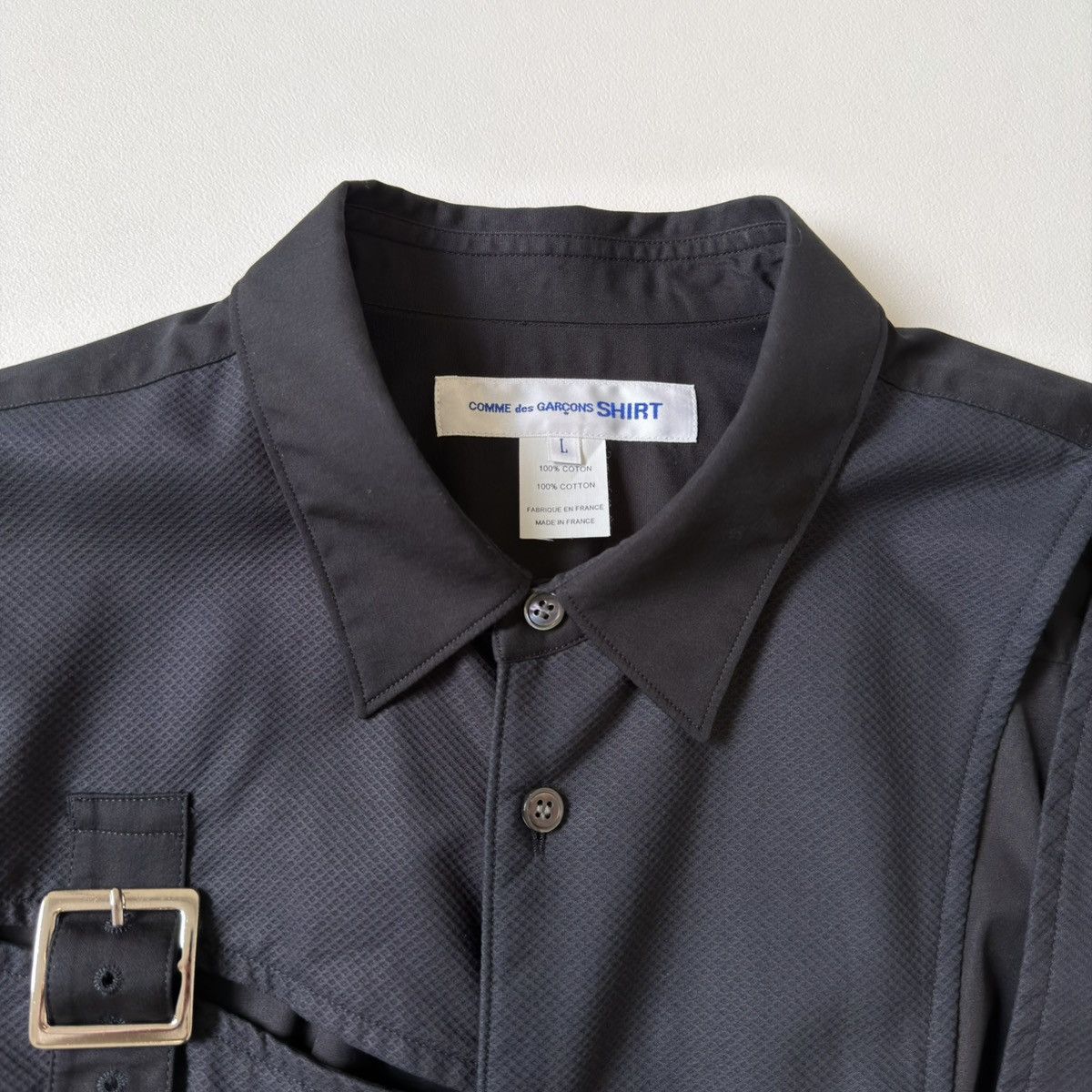 Comme des Garcons Black Patch Work Bondage Strap Shirt Size US M / EU 48-50 / 2 - 8 Thumbnail