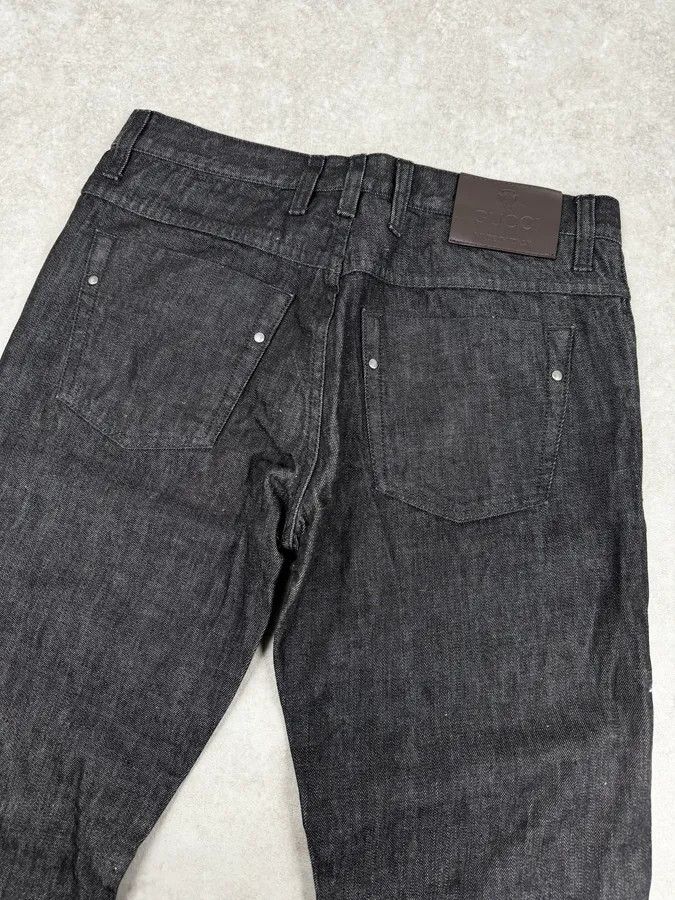 Gucci 2010s Gucci Black Brut Denim Jeans by Frida Giannini Size US 30 / EU 46 - 7 Thumbnail