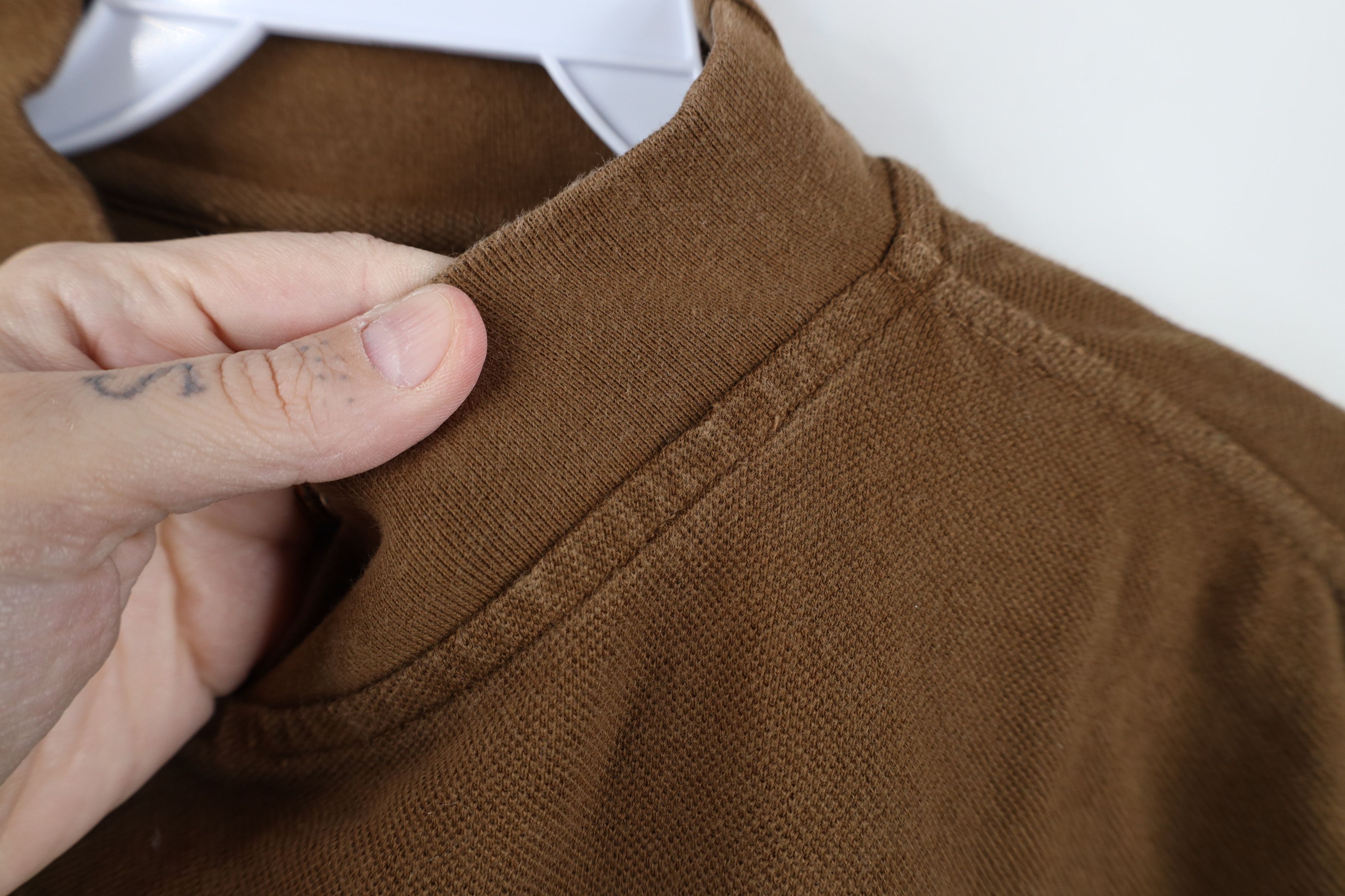 Vintage Vintage 90s Streetwear Mock Neck Long Sleeve T-Shirt Brown Size US L / EU 52-54 / 3 - 6 Thumbnail