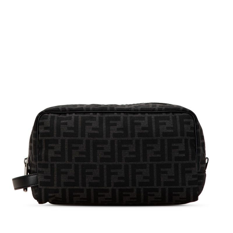 Fendi Fendi Canvas Leather FF Pouch Clutch Bag 7N0141 Canvas Clutch Bag 7N0141 in Great Condition