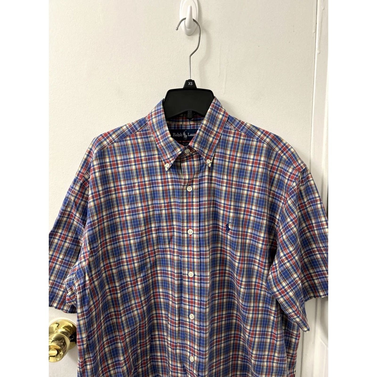 Ralph Lauren VINTAGE Ralph Lauren Blake Shirt Mens Medium Blue Red Plaid Short Sleeve Button Down Size US M / EU 48-50 / 2 - 2 Thumbnail