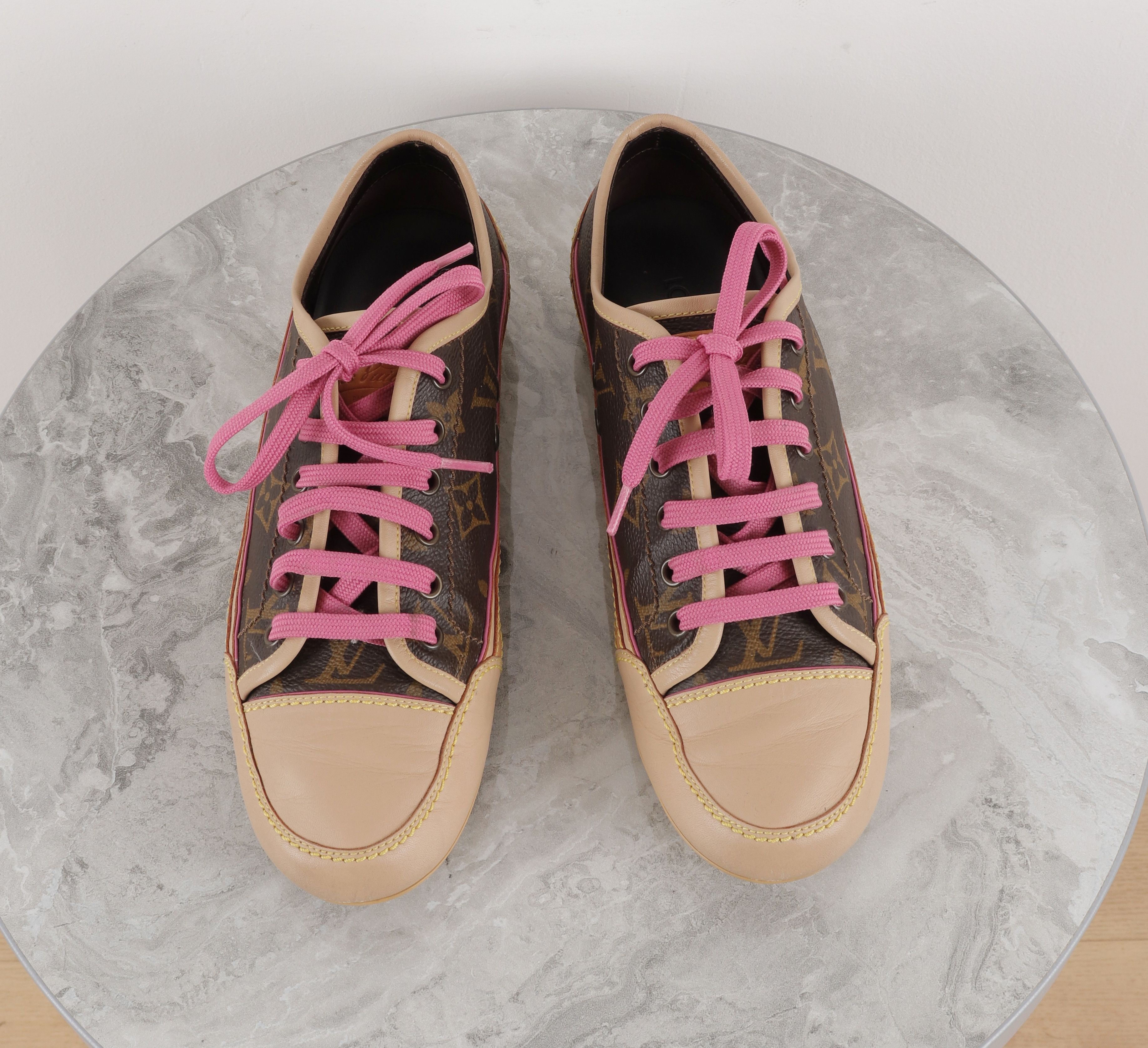 Louis Vuitton Louis Vuitton Leather Brown Monogram Sneakers Size US 6 / IT 36 - 3 Thumbnail