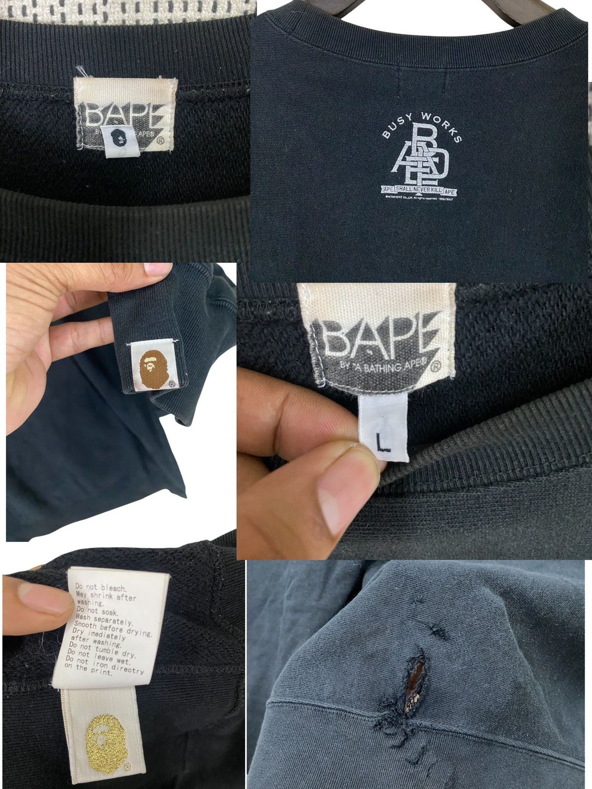 Bape Vintage bape spell out sweatshirt crewneck distressed Size US L / EU 52-54 / 3 - 3 Thumbnail