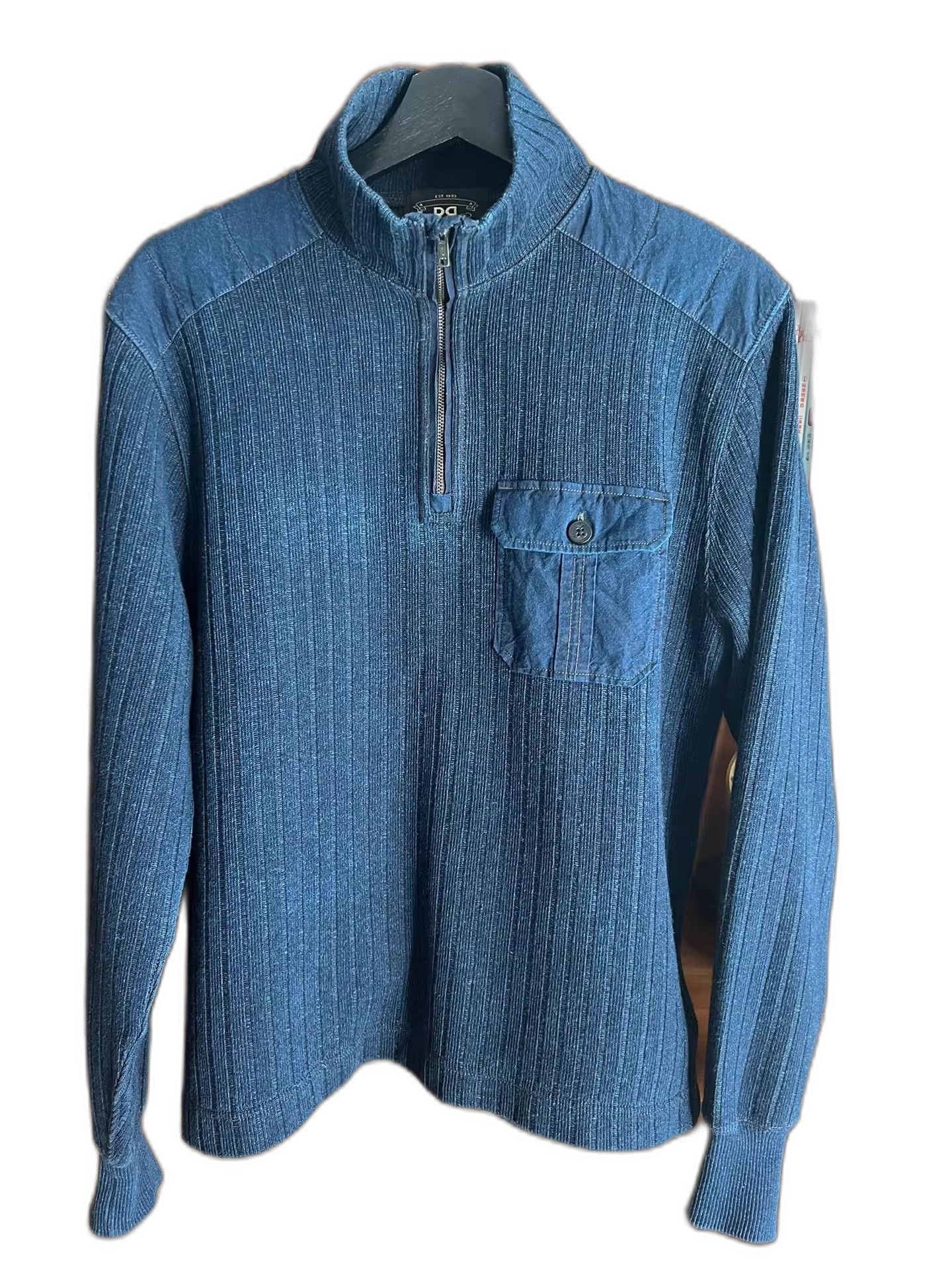 RRL Ralph Lauren RRL Indigo Spliced Talon Zip Pullover Size US M / EU 48-50 / 2 - 1 Thumbnail