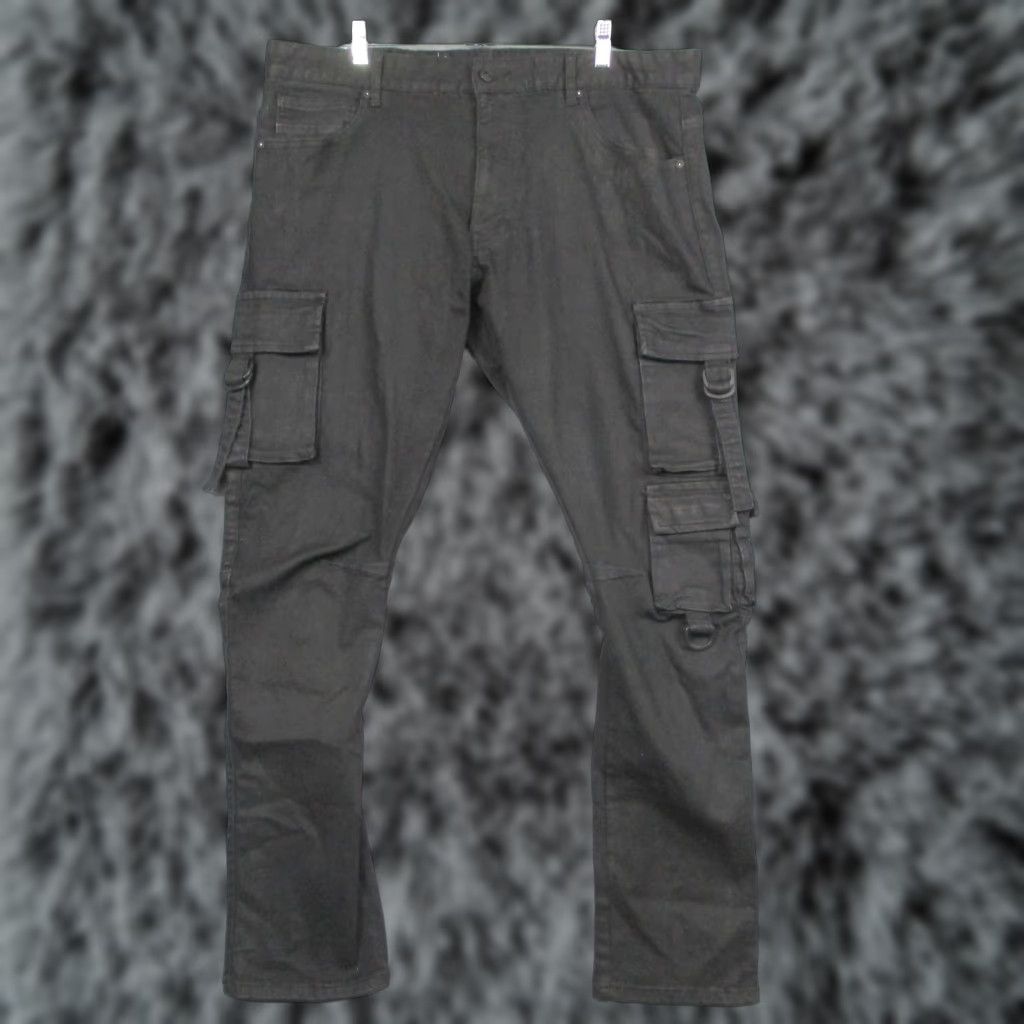 Vintage Smoke Rise Jeans Mens 40x32 Black Cargo D-Ring Utility Stretch Pockets JP22607 Size US 40 / EU 56 - 1 Thumbnail