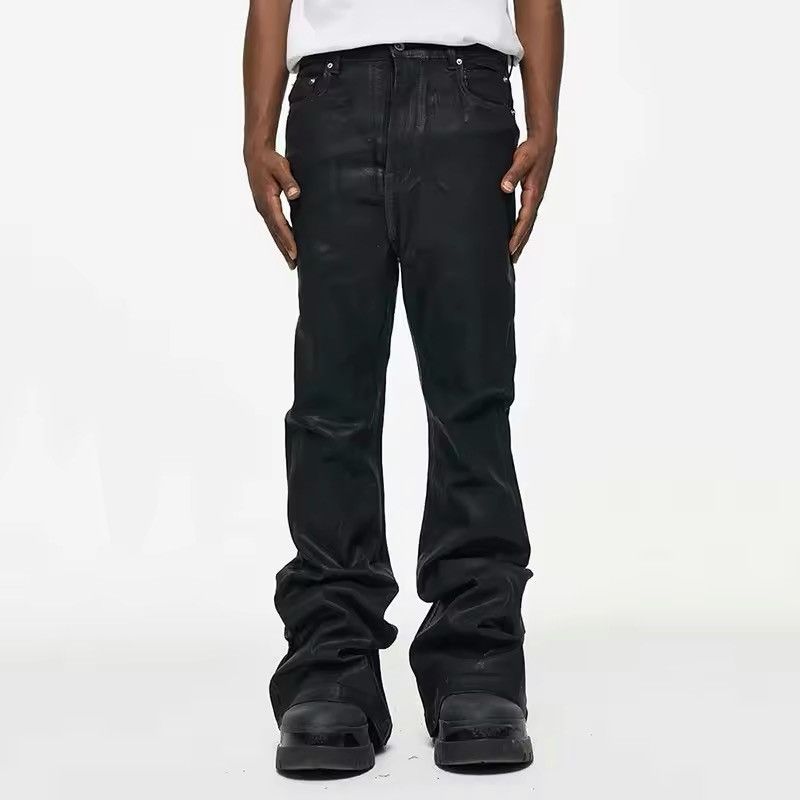 Japanese Brand Streetwear Wax Leather Flare Pants Size US 33 - 1 Thumbnail