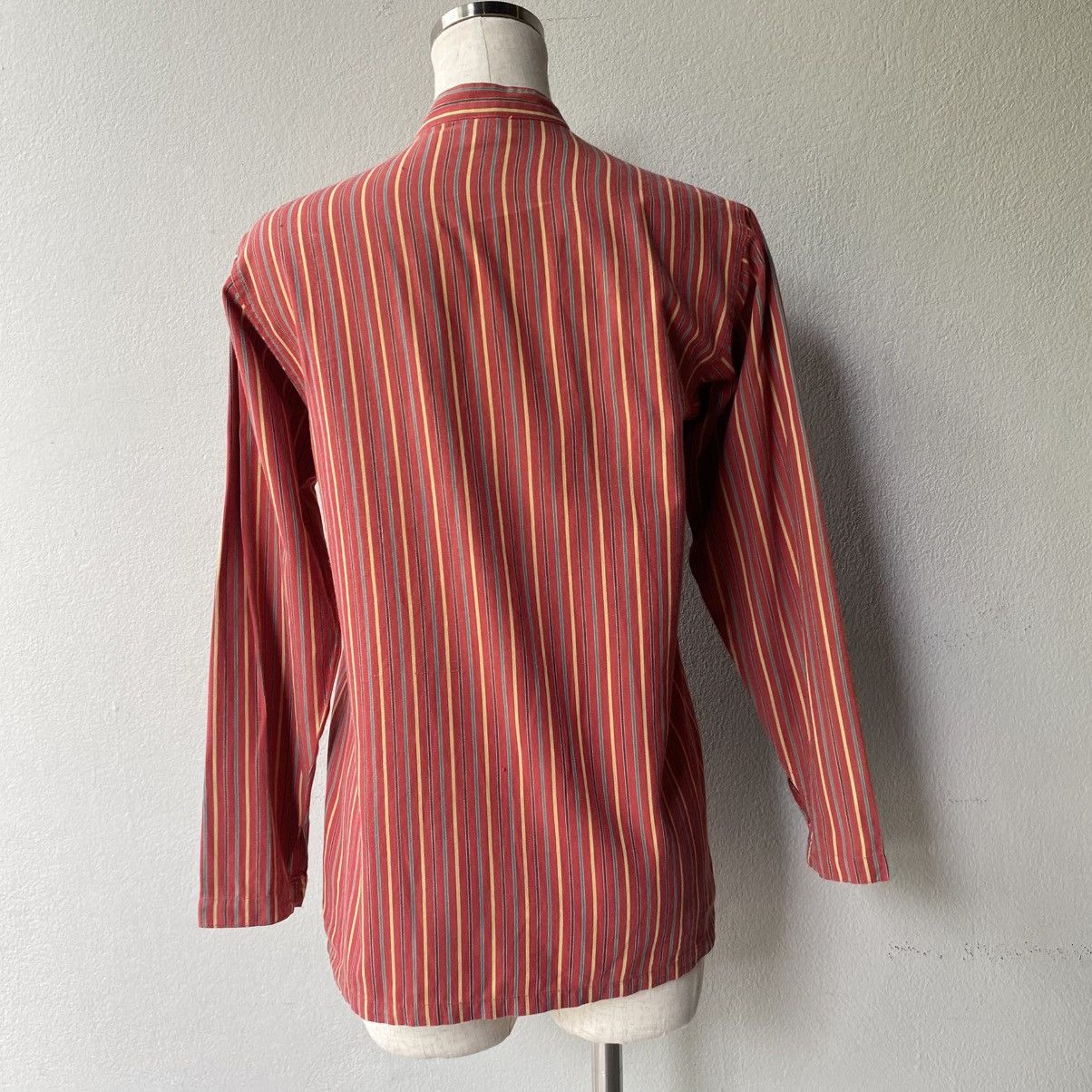 Kenzo Kenzo Vivid Red Stripe Mandarin Blouse Size M / US 6-8 / IT 42-44 - 10 Thumbnail