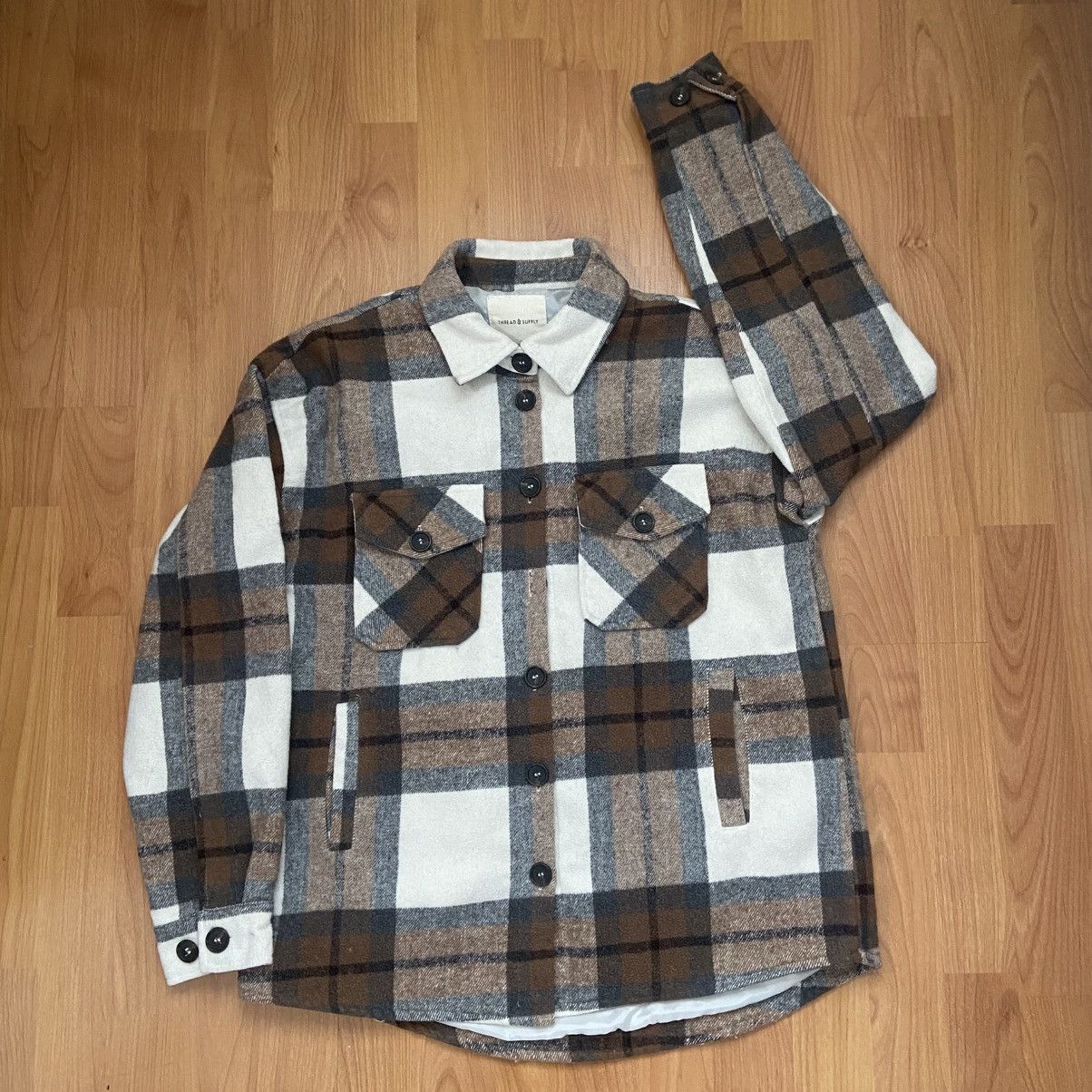 Vintage Thread & Supply Lined Plaid Flannel Jacket Women’s Small Size S / US 4 / IT 40 - 2 Thumbnail