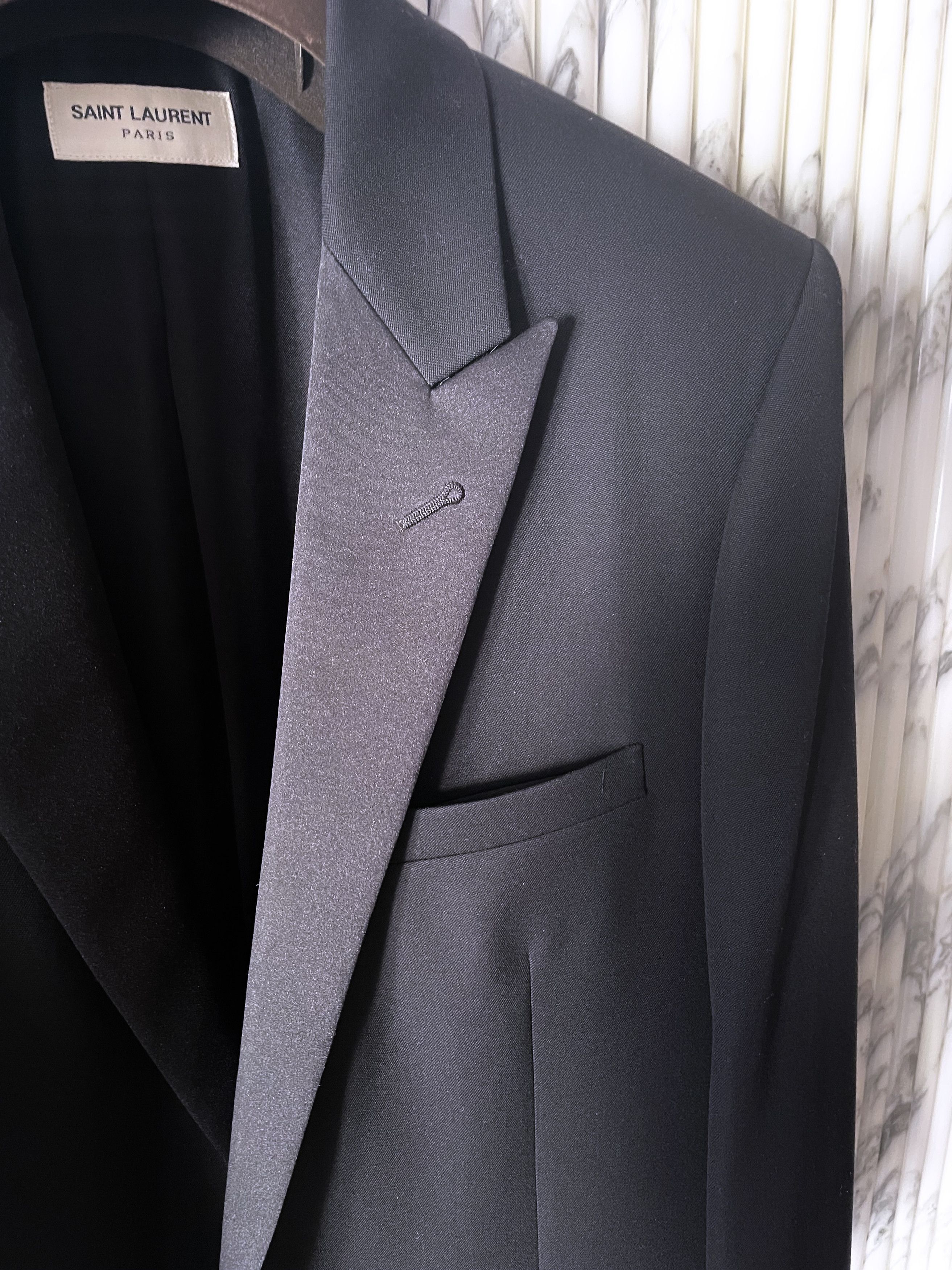 Hedi Slimane × Saint Laurent Paris HEDI AW16 LE SMOKING JACKET IN GRAIN DE POUDRE WOOL Size 50R - 6 Thumbnail