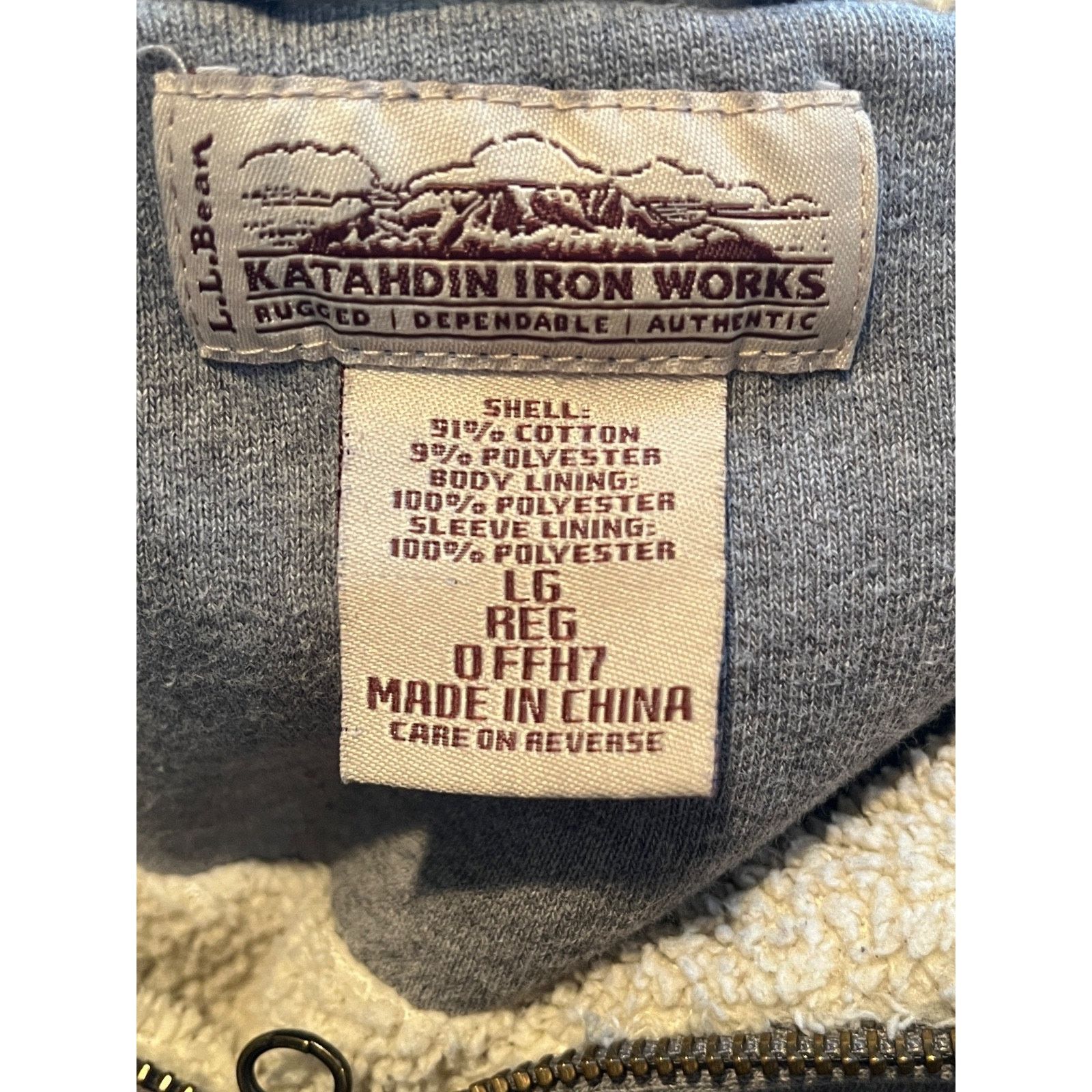 L.L. Bean L.L.Bean Katahdin Iron Works Sherpa Lined Full Zip Hoodie L Size US L / EU 52-54 / 3 - 6 Thumbnail