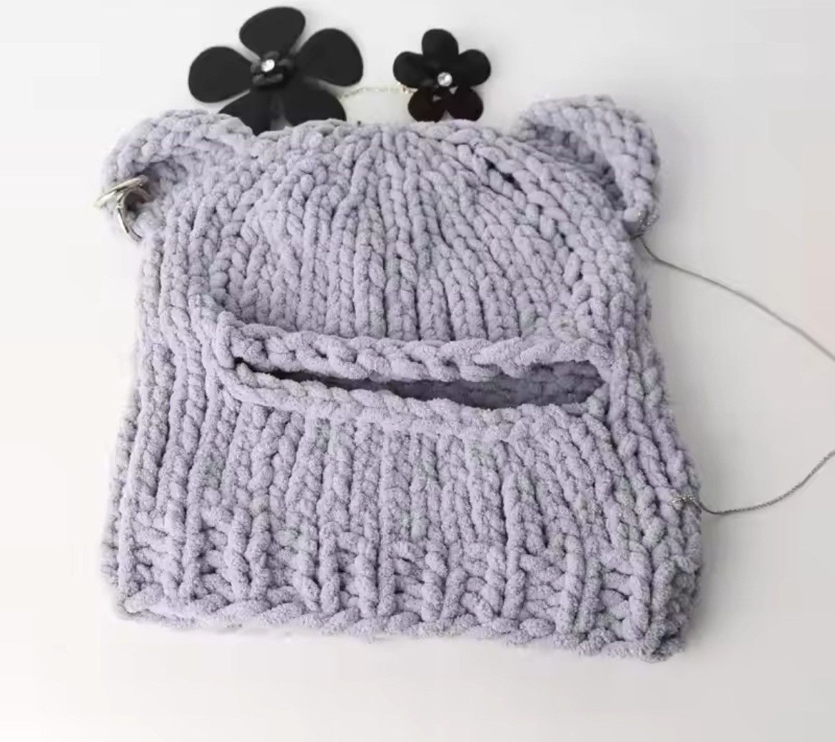Japanese Brand Handmade Full Face Bear Ears Crochet Knitted Balaclava Hat Size ONE SIZE - 6 Thumbnail