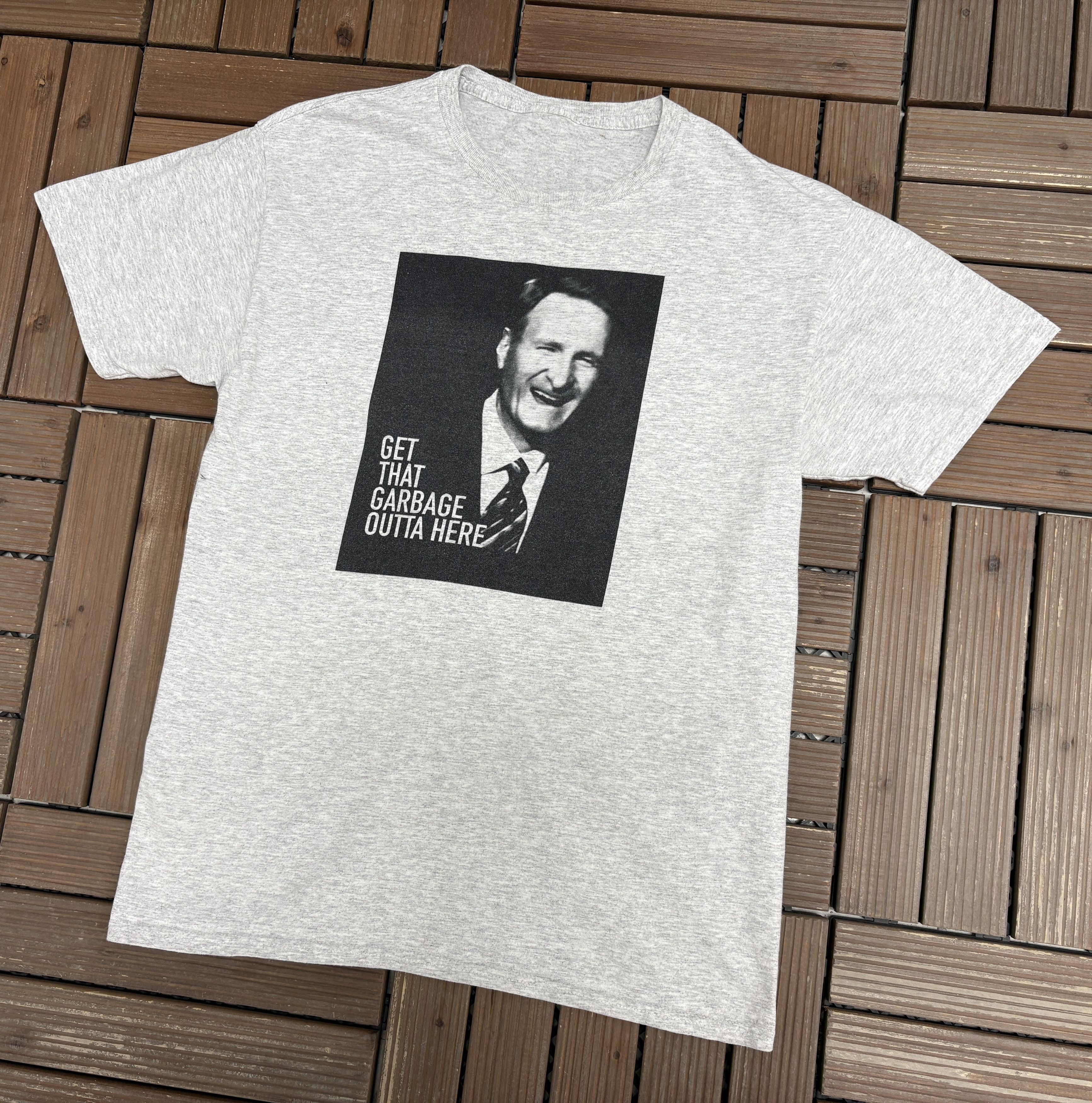 Vintage Jack Armstrong Get That Garbage Outta Here Vintage Grey Tee Size US L / EU 52-54 / 3 - 3 Thumbnail