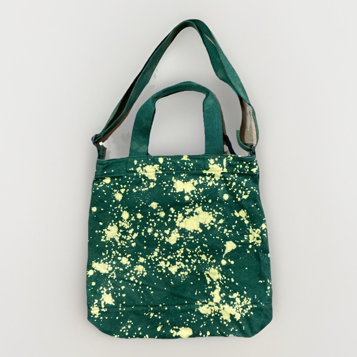 Levi's Levis Denim Green Customized Bleached Tote Bag With Pockets Size ONE SIZE - 2 Thumbnail