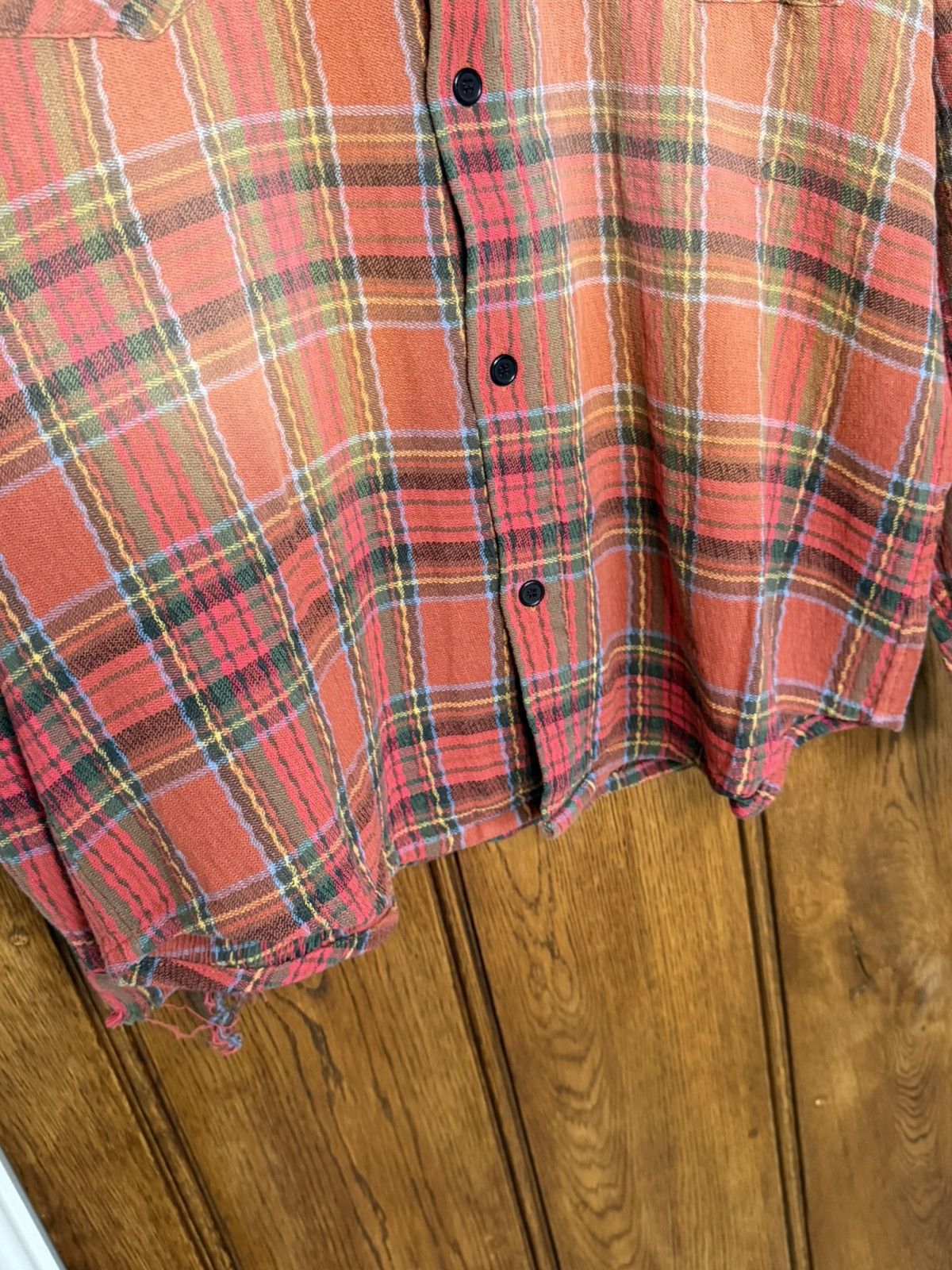 Gallery Dept. Gallery Dept Marley Distressed Checked Cotton-Flannel Shirt Size US XL / EU 56 / 4 - 13 Thumbnail