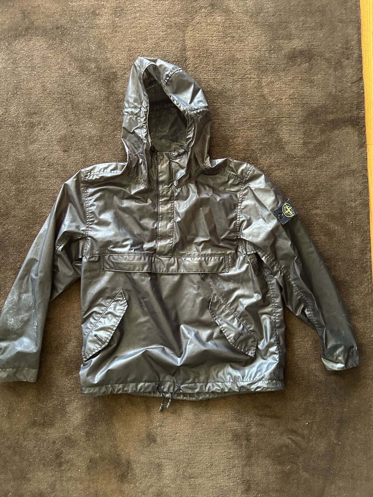 Supreme stone island poly cover composite anorak black online