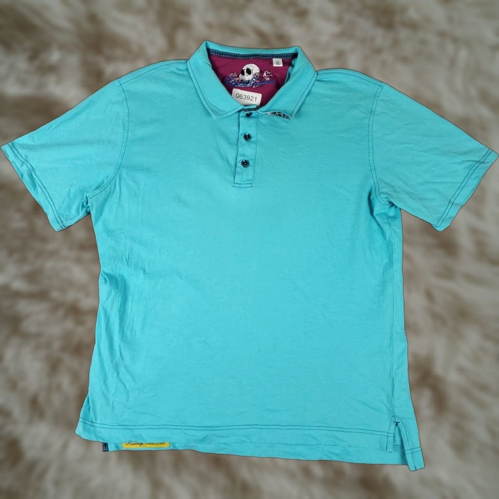 Robert Graham Robert Graham Polo Shirt Men Medium Blue Solid Short Sleeve Button Collared Classic American 90s Style Mens Polo Shirt Size US M / EU 48-50 / 2 - 1 Thumbnail