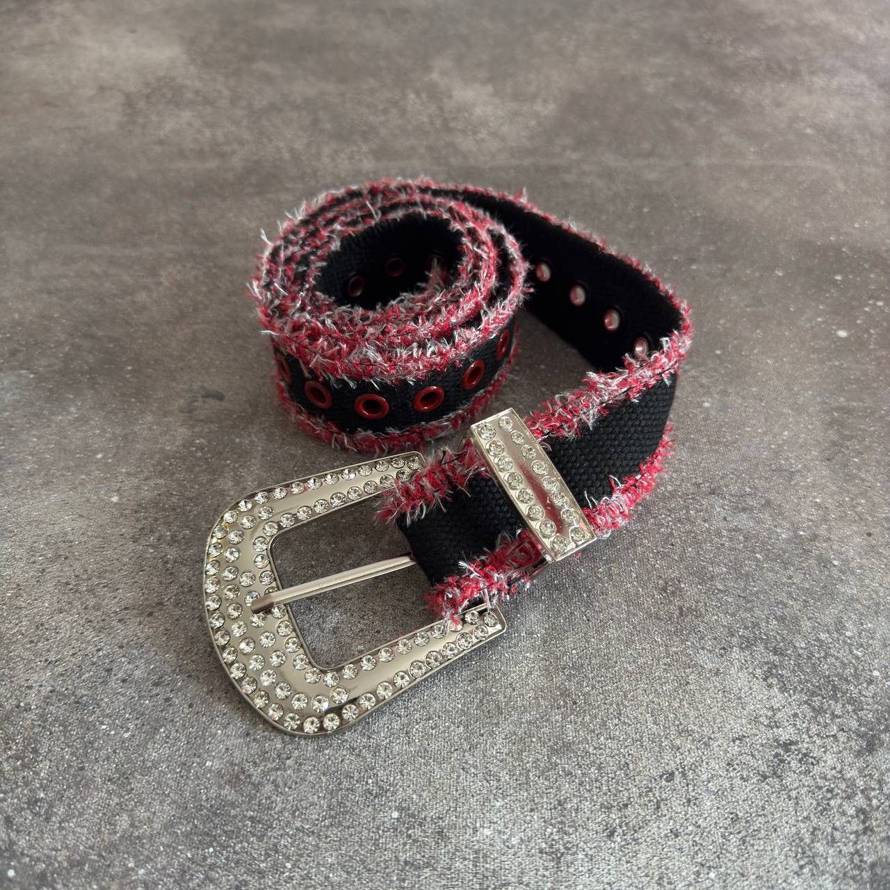 20471120 Y2K Punk Rave BB Simon Style Distressed Belt Size ONE SIZE - 1 Thumbnail